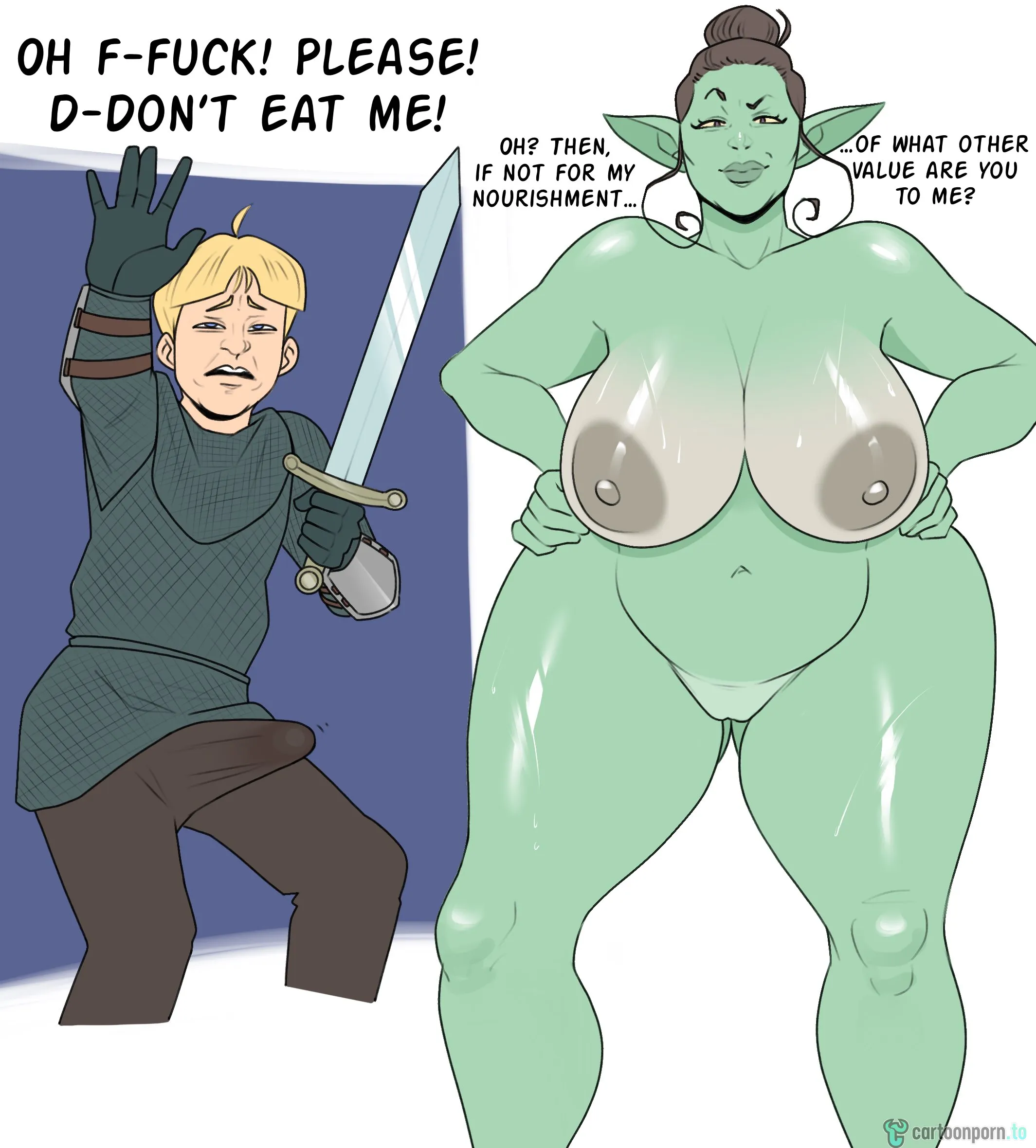 Jopuari Archive - Incest Porn Comic Collection [Jopuari] Orc-MILF vs Puny Knight – page 1