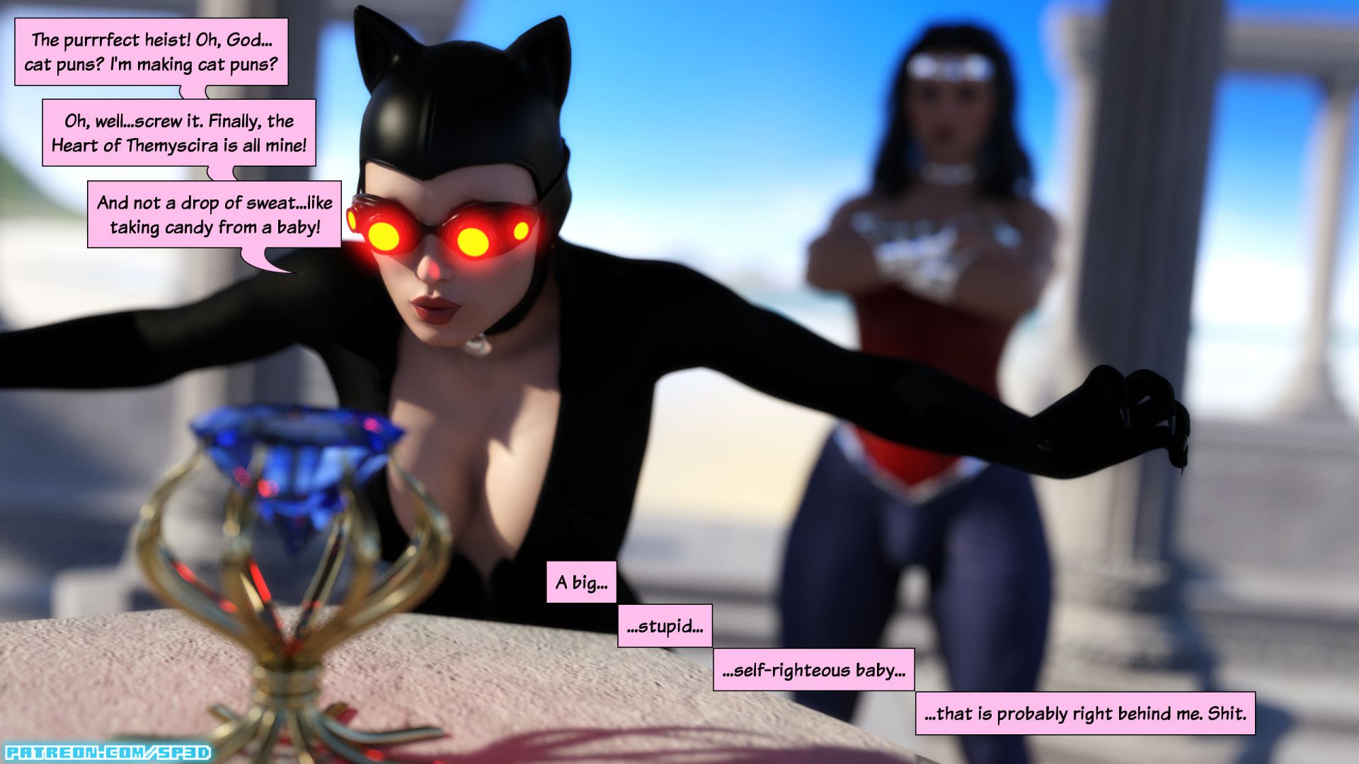What Happens on Themyscira (Justice League) [SquarePeg3D] 1 . What Happens on Themyscira  - Chapter 1 - Dialog (Justice League) [SquarePeg3D] – page 1