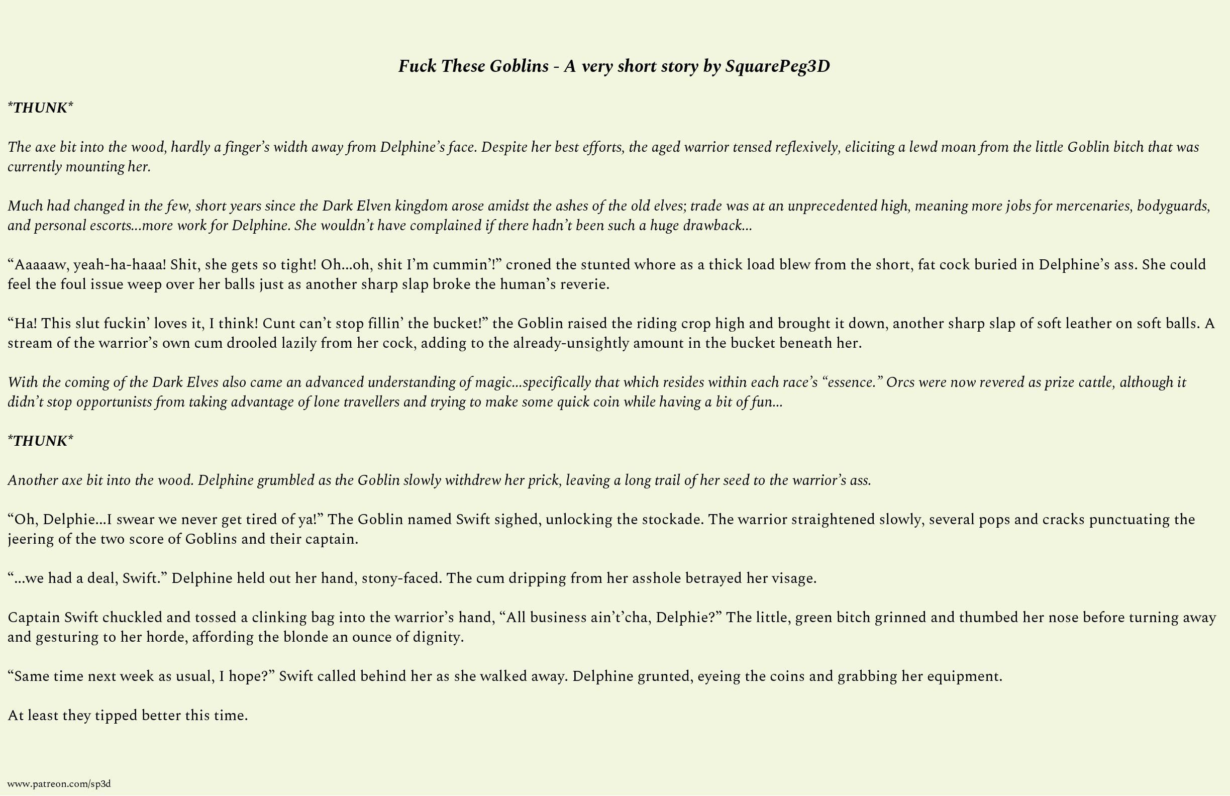 Fuck These Goblins [SquarePeg3D] 1 . Fuck These Goblins - Chapter 1 - With Text [SquarePeg3D] – page 1