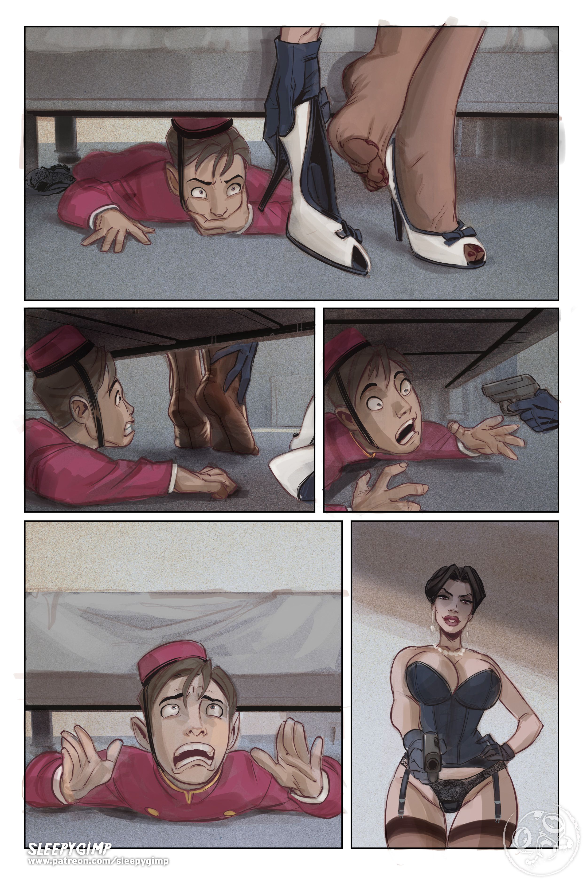 The Lady &amp; The Bellhop [Sleepy Gimp] 1.4 . The Lady & The Bellhop - Chapter 1 - Nylons - No Text [Sleepy Gimp] – page 3