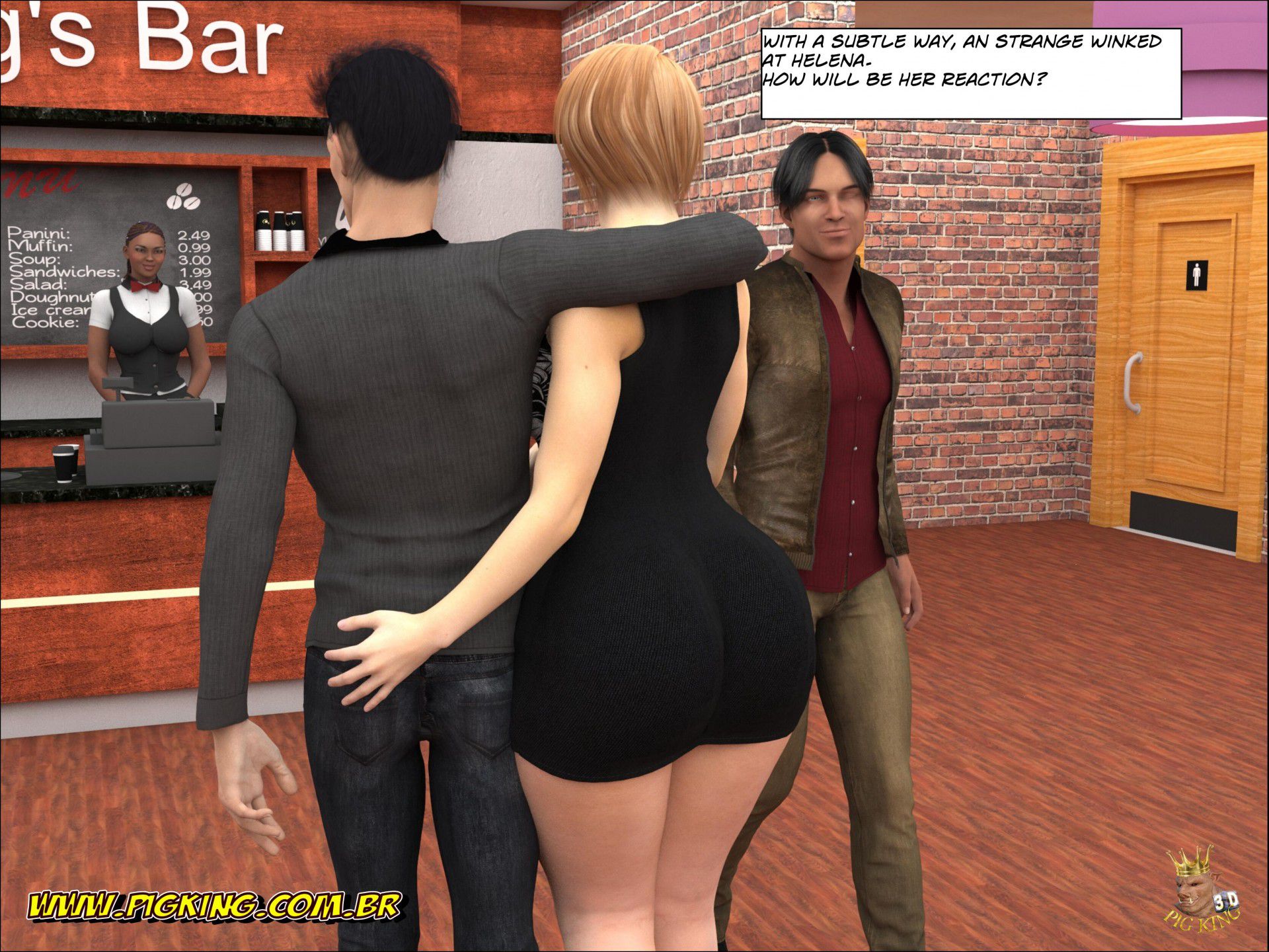 PigKing’s Bar – Helena, Julian, Leonard [PigKing] 1 . PigKing's Bar - Helena - Chapter 1 [PigKing] – page 4