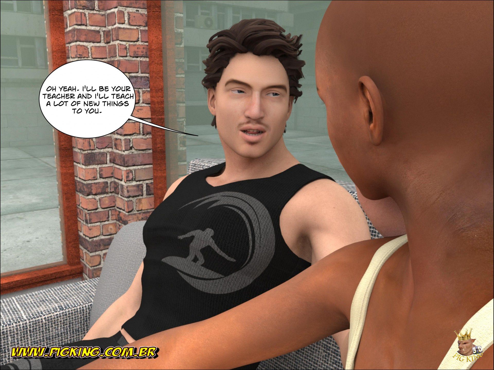 PigKing’s Bar – Helena, Julian, Leonard [PigKing] 2 . PigKing's Bar - Julian, Leonard, Rick, Eric - Chapter 2 [PigKing] – page 9