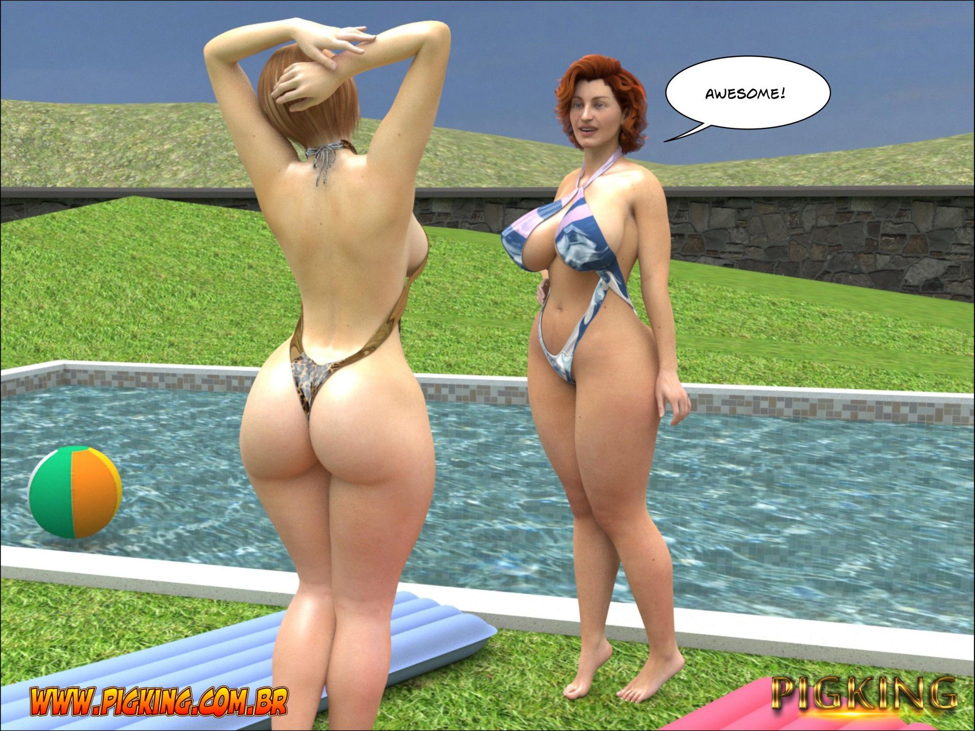 Sunbath – Helena, Katherine [PigKing] 1 . Sunbath - Helena, Katherine, Hector - Chapter 1 [PigKing] – page 6