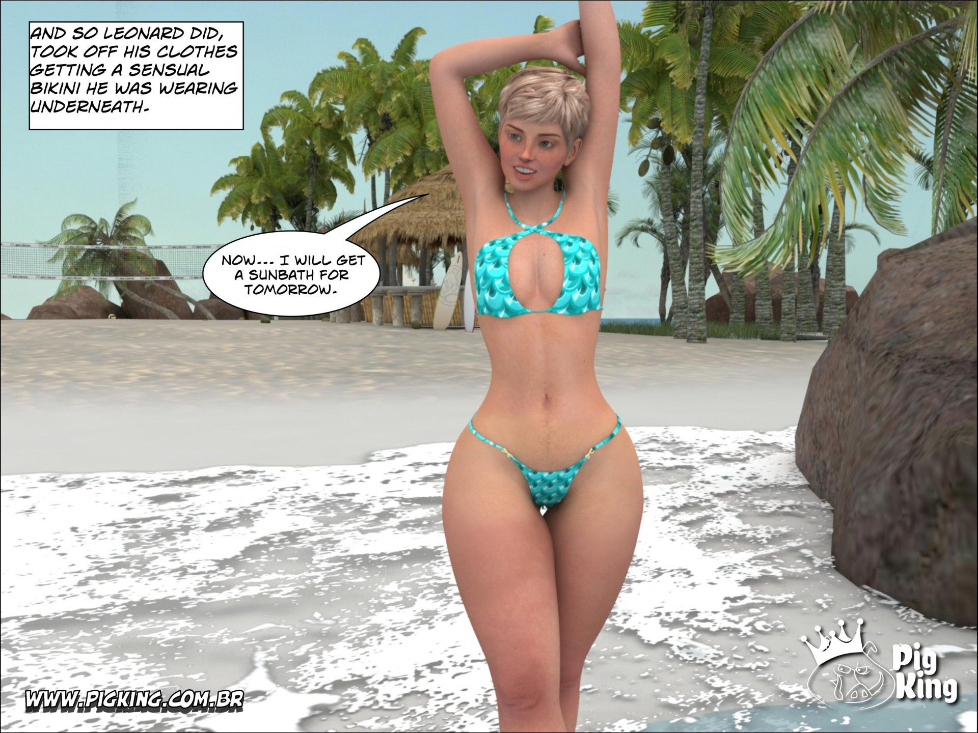 Tropical Paradise – Leonard, Helena, Katherine, Nininho [PigKing] 1 . Tropical Paradise - Leonard - Chapter 1 [PigKing] – page 7