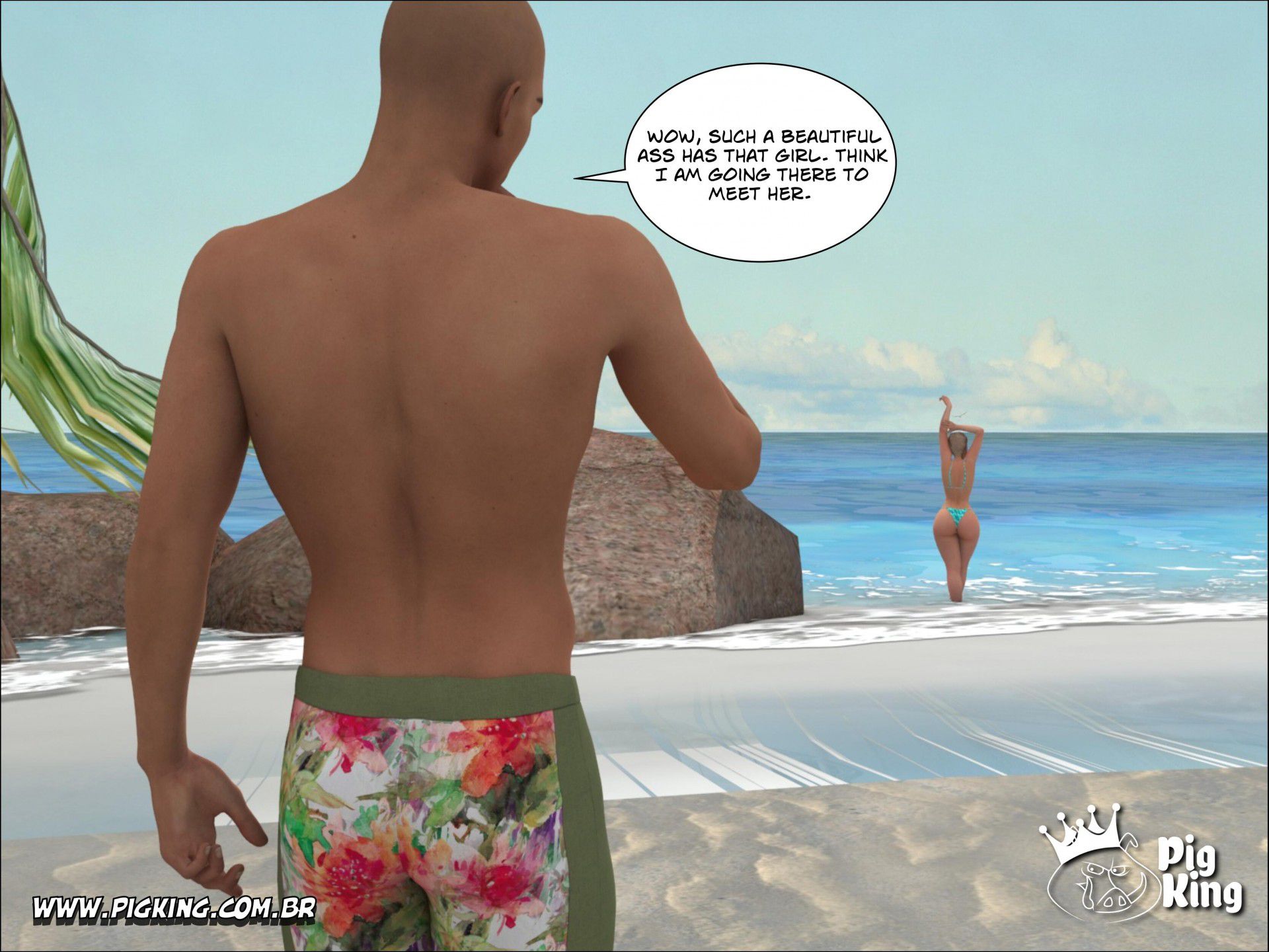Tropical Paradise – Leonard, Helena, Katherine, Nininho [PigKing] 1 . Tropical Paradise - Leonard - Chapter 1 [PigKing] – page 9