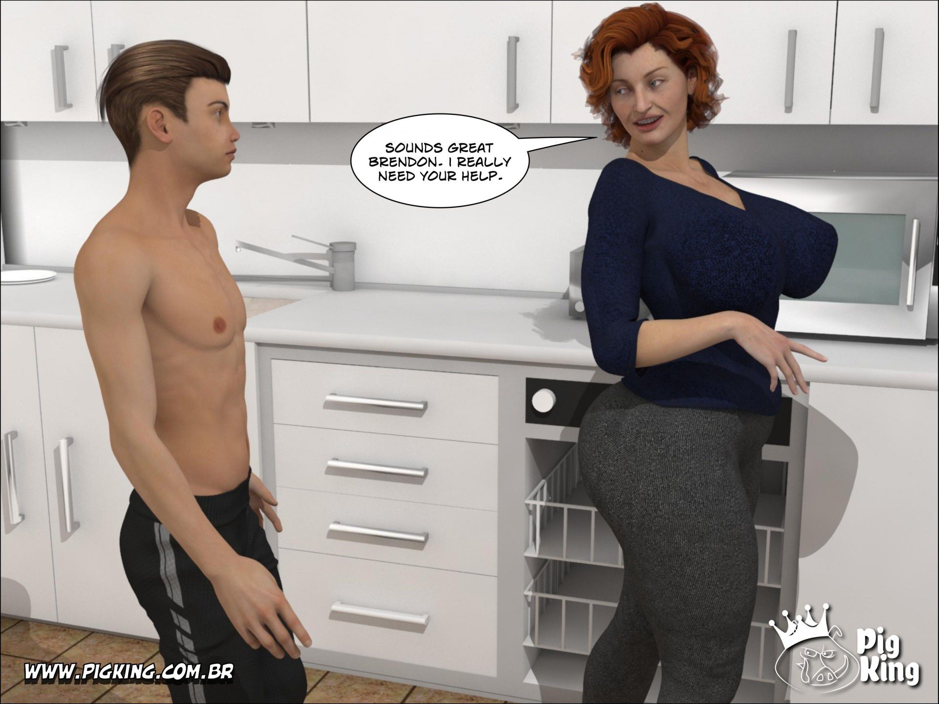 Cleaning – Katherine [PigKing] 1 . Cleaning - Katherine, Brendon - Chapter 1 [PigKing] – page 3