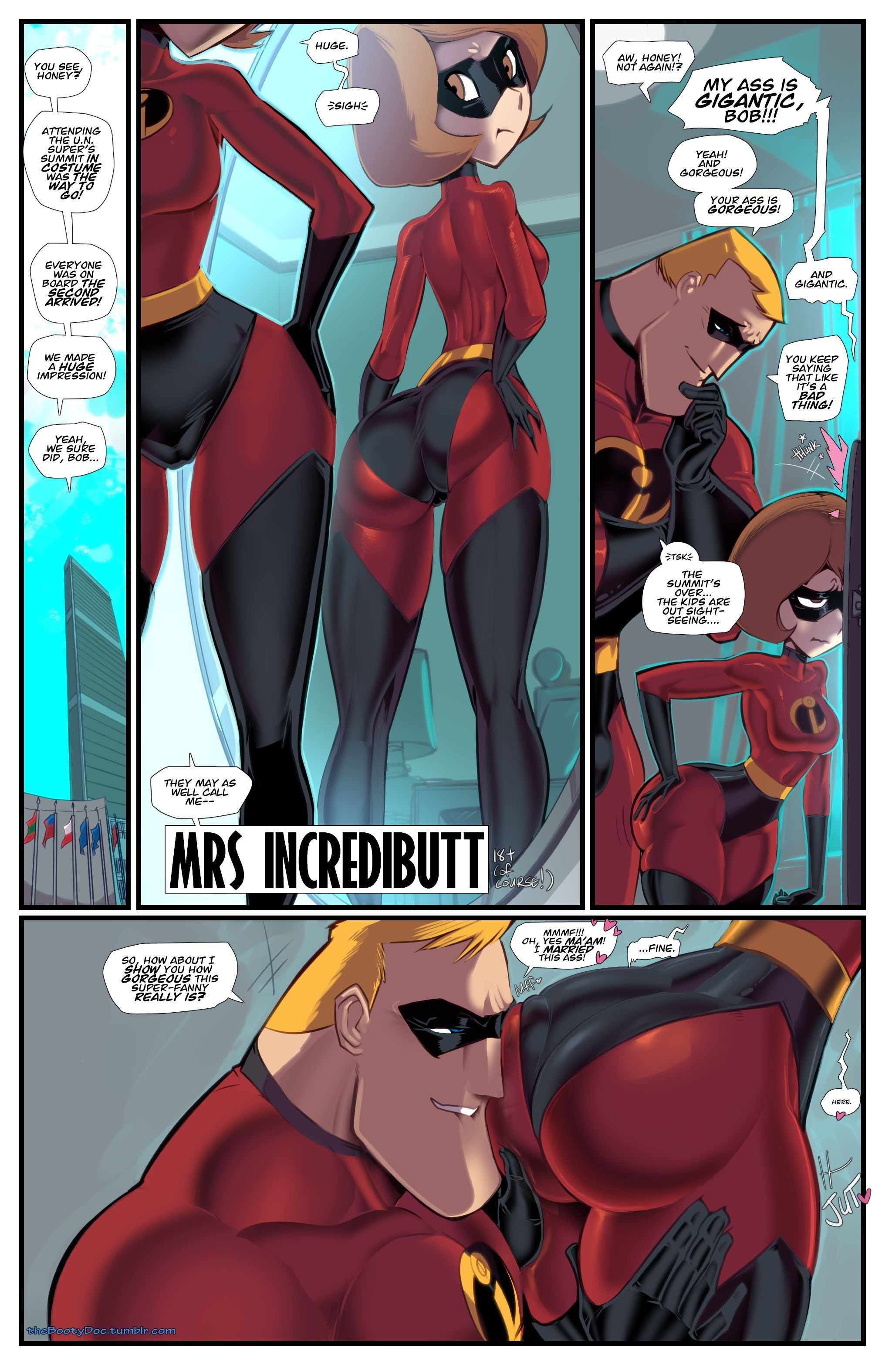 Mrs. Incredibutt (The Incredibles) [Fred Perry] 1 . Mrs. Incredibutt  - Chapter 1 (The Incredibles) [Fred Perry] – page 1