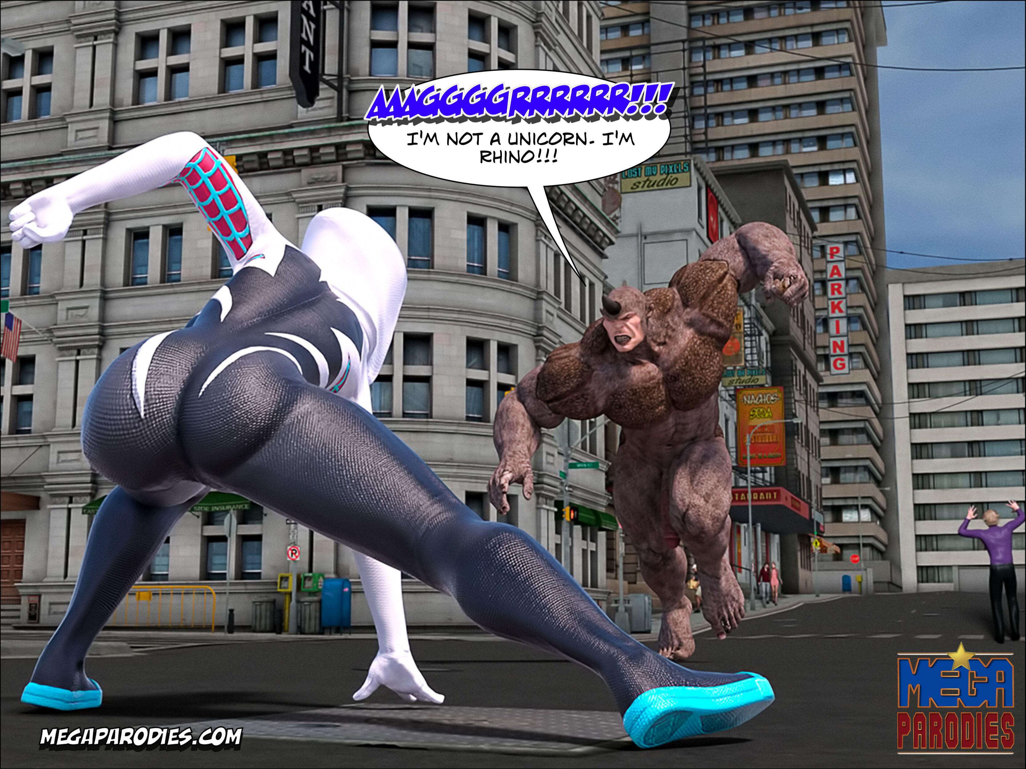 Spider-Gwen X Rhino (Spider-Man) [MegaParodies] 1 . Spider-Gwen X Rhino - Chapter 1 (Spider-Man) [MegaParodies] – page 57
