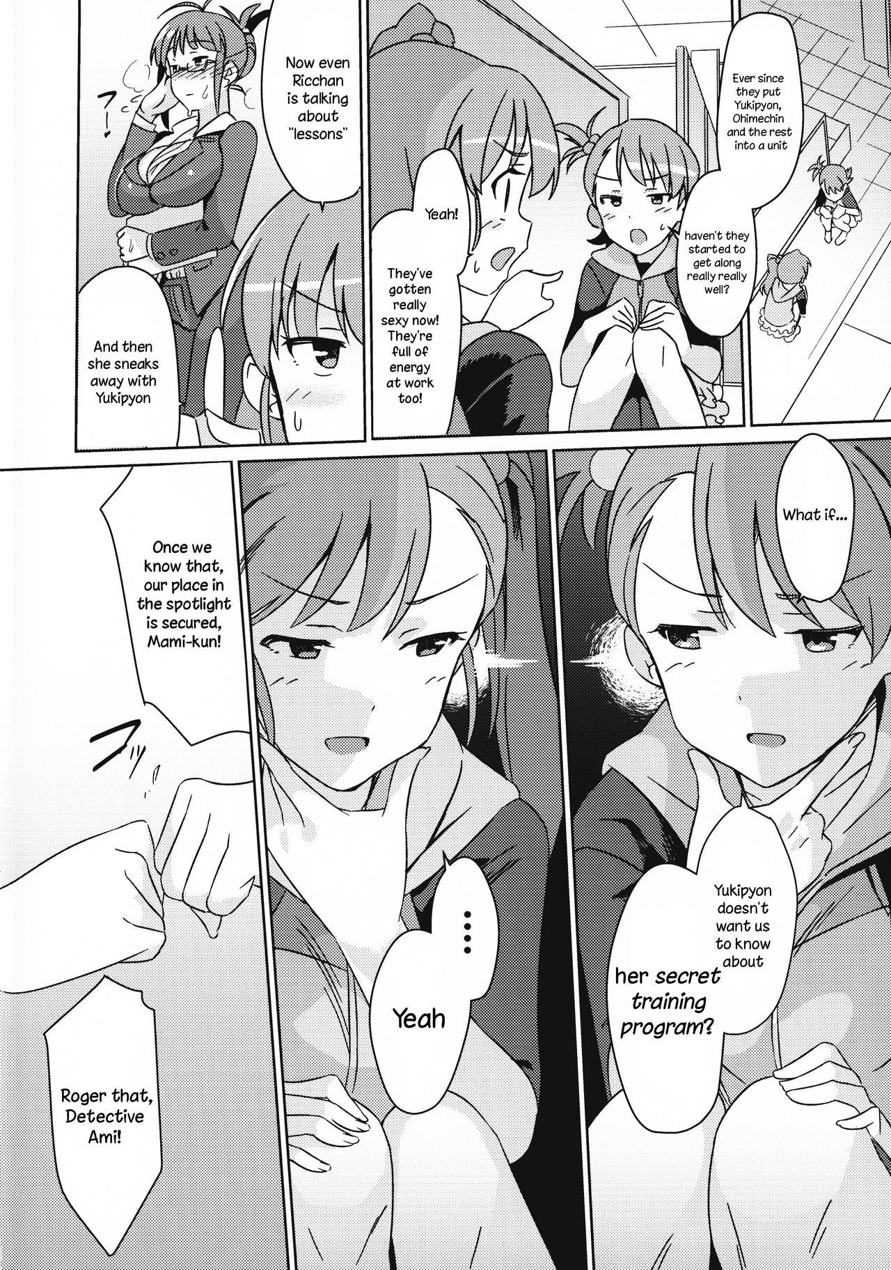 Yuki Chinpo (The Idolmaster) [Momo no Suidousui] 5 . Yuki Chinpo - Chapter 5 - Futanari Yukiho to Ami Mami ga Himitsu no Tokkun Suru Hon (The Idolmaster) [Momo no Suidousui] – page 3