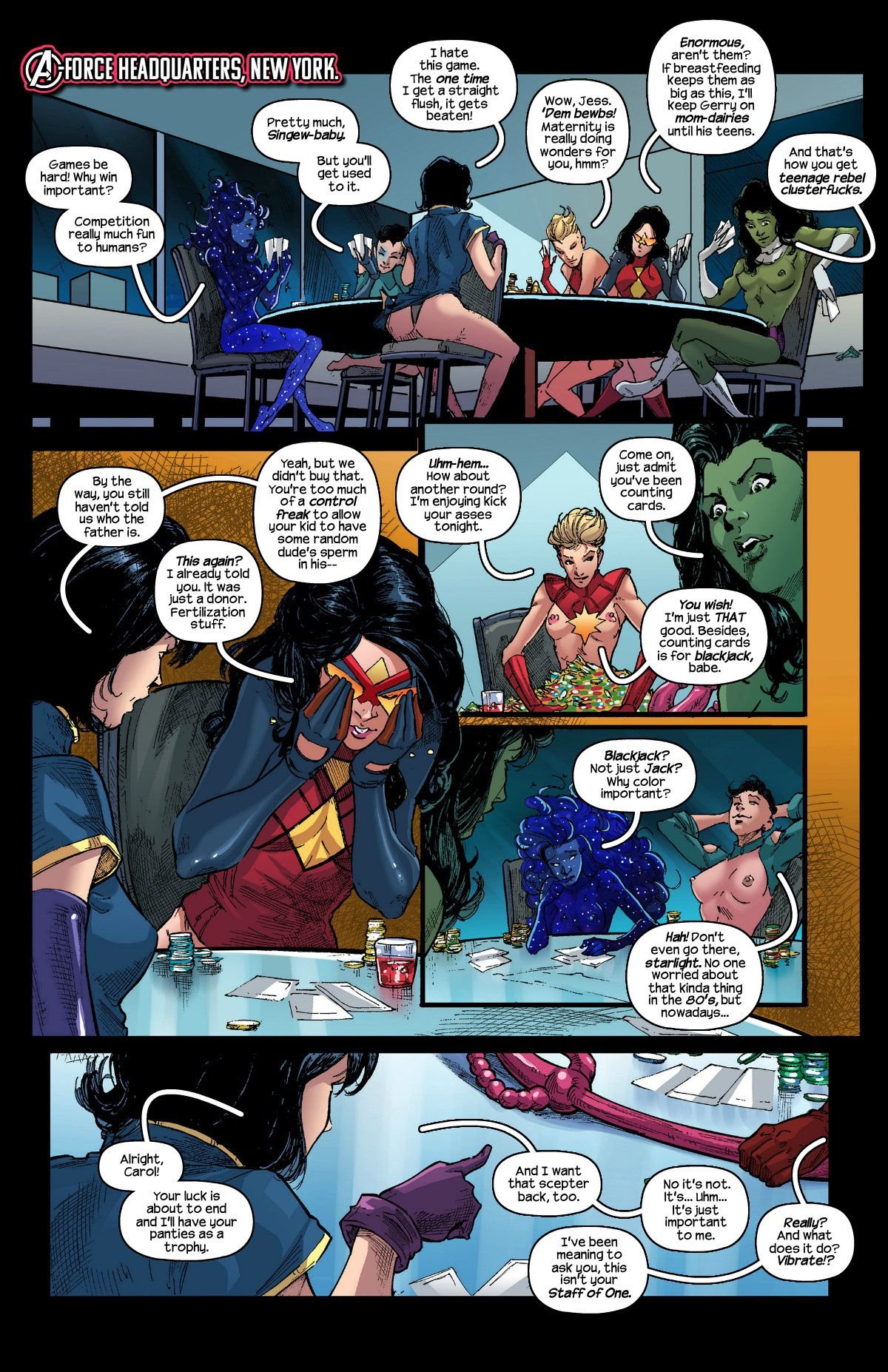 A-Force Strip Poker Stars (Spider-Man , The Avengers) [Tracy Scops] 1 . A-Force Strip Poker Stars - Chapter 1 (Spider-Man , The Avengers) [Tracy Scops] – page 3