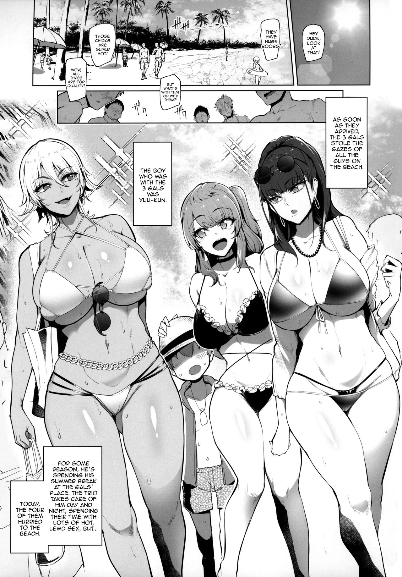 The Place I Stayed Over at Belonged to Perverted Gyaru Onee-chans [Sian] 2 . Visiting the beach with the lewd gal onee-sans - Chapter 2 [Sian] – page 3