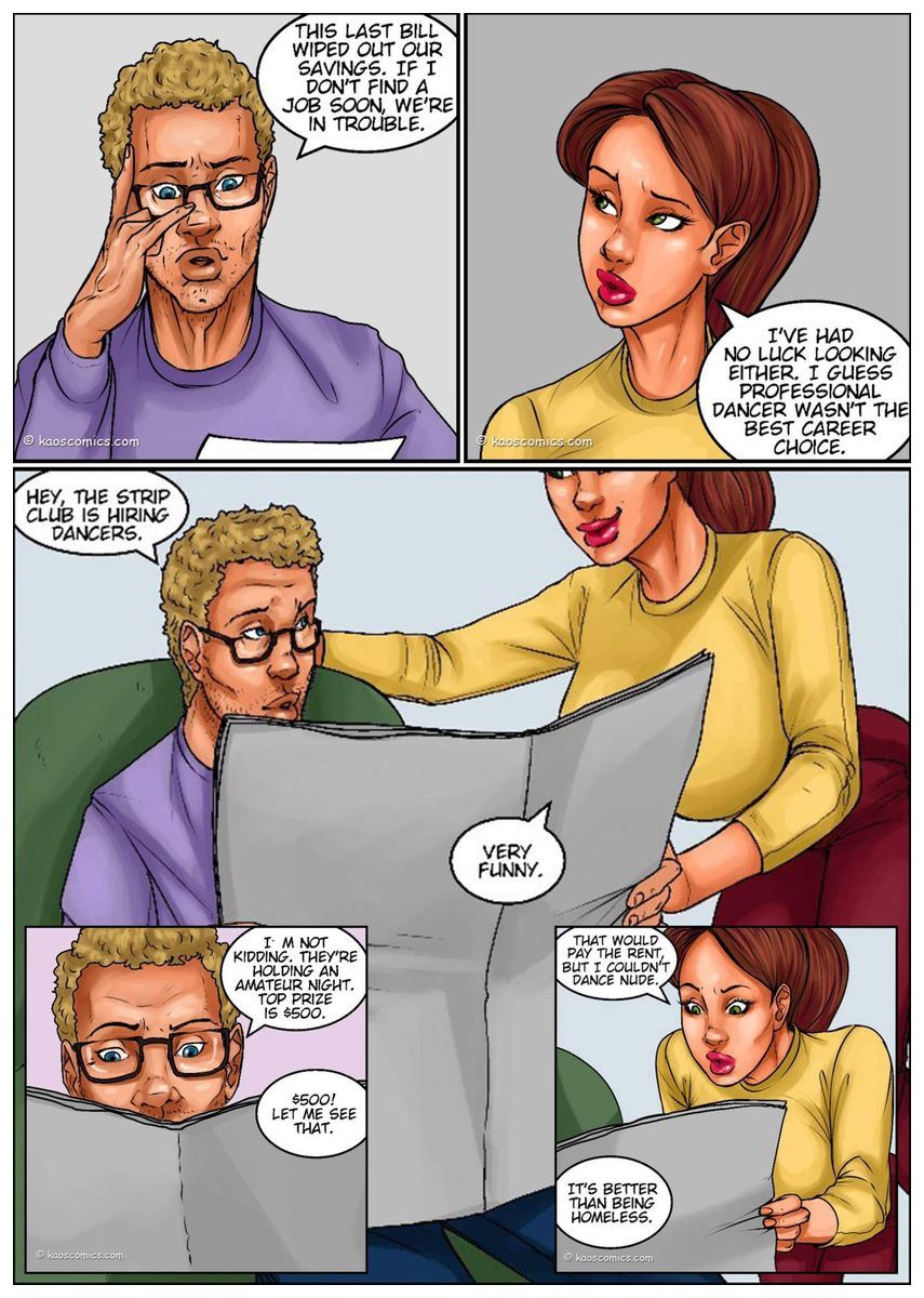 Recession Blues – Wife Forced To Strip [KAOS Comics] 1 . Recession Blues - Wife Forced To Strip - Chapter 1 [KAOS Comics] – page 2