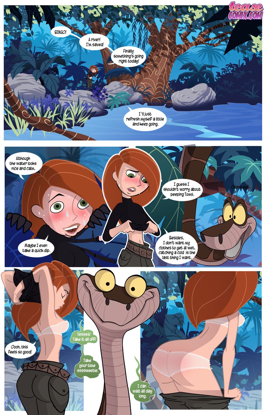 Kim Vs. Kaa (Kim Possible , The Jungle Book) [Tease Comix] 1 . Kim Vs. Kaa - Chapter 1 (Kim Possible , The Jungle Book) [Tease Comix] – page 9