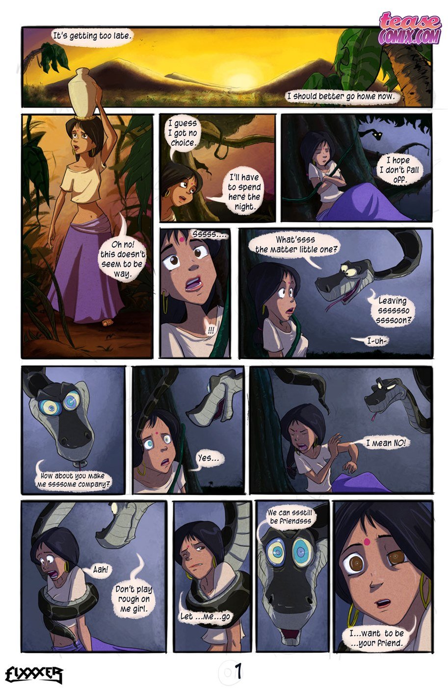 Shanti And Kaa (The Jungle Book) [Tease Comix] 1 . Shanti And Kaa - Chapter 1 (The Jungle Book) [Tease Comix] – page 2
