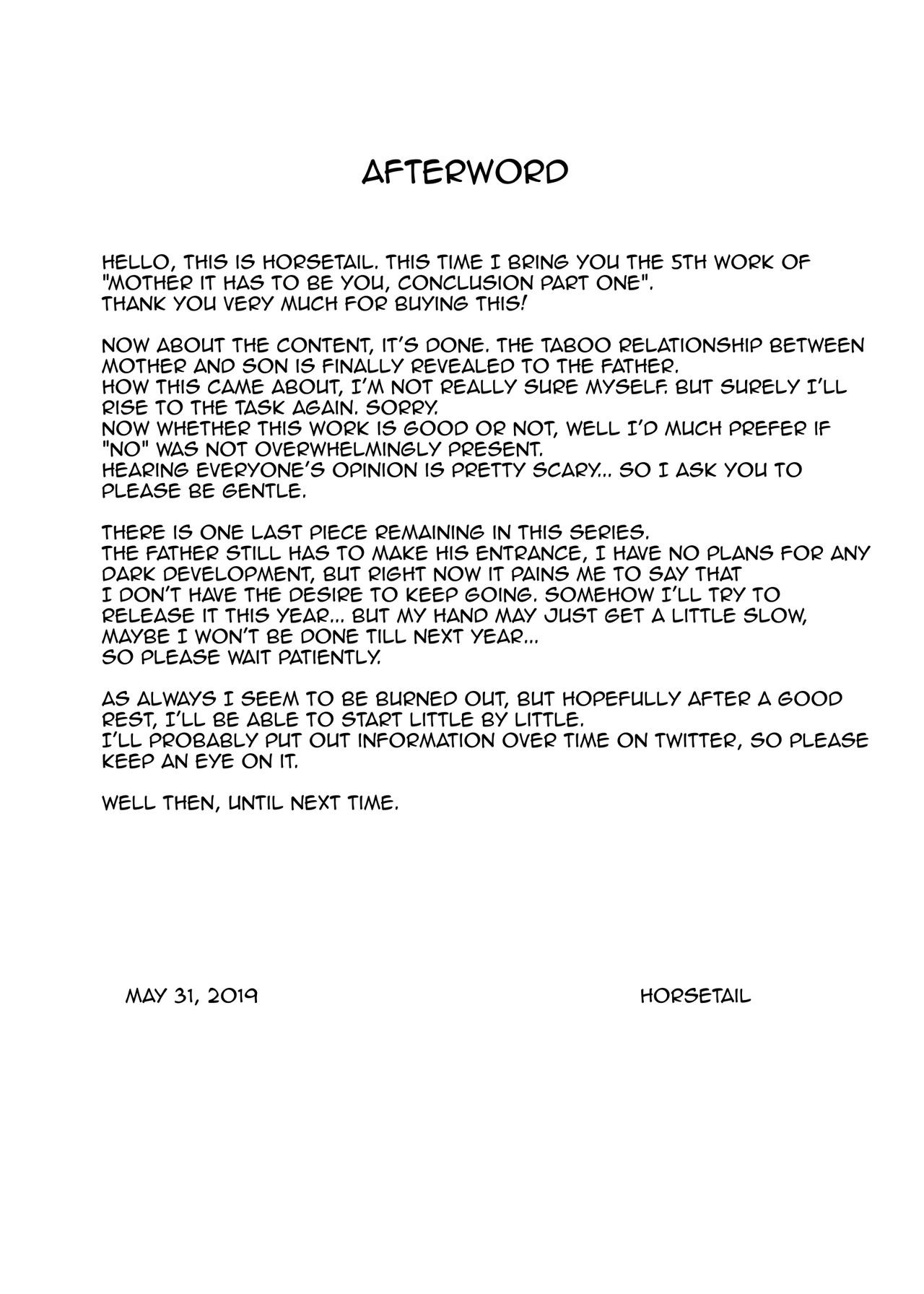 Mother, It Has To Be You!!! [Horsetail] 5 . Mother, It Has To Be You!!! - Chapter 5 - Conclusion Part 1 [Horsetail] – page 78