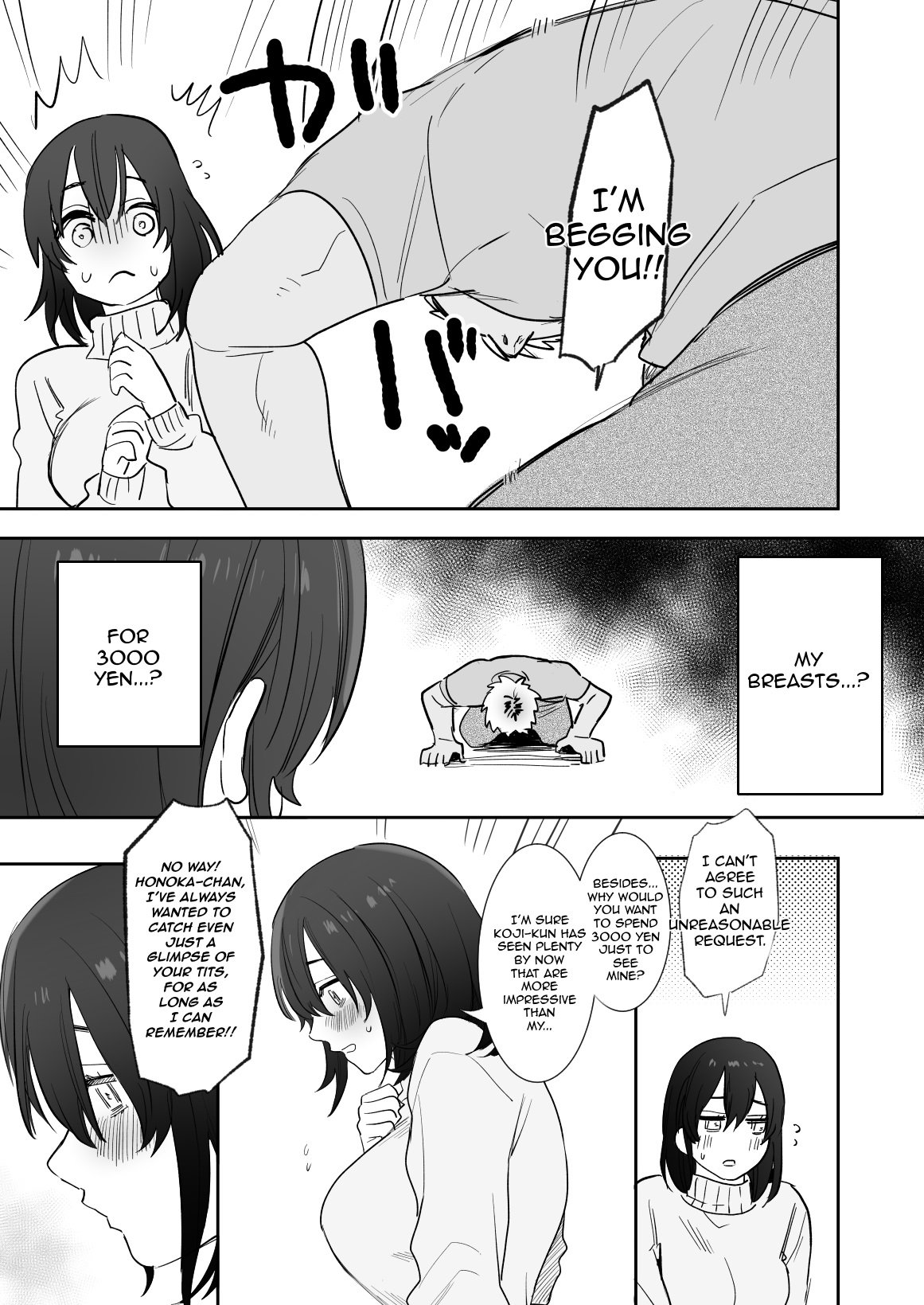 〇sen-yen de Oppai Misete [Oniben Katze] 1 . 〇sen-yen de Oppai Misete - Chapter 1 [Oniben Katze] – page 12
