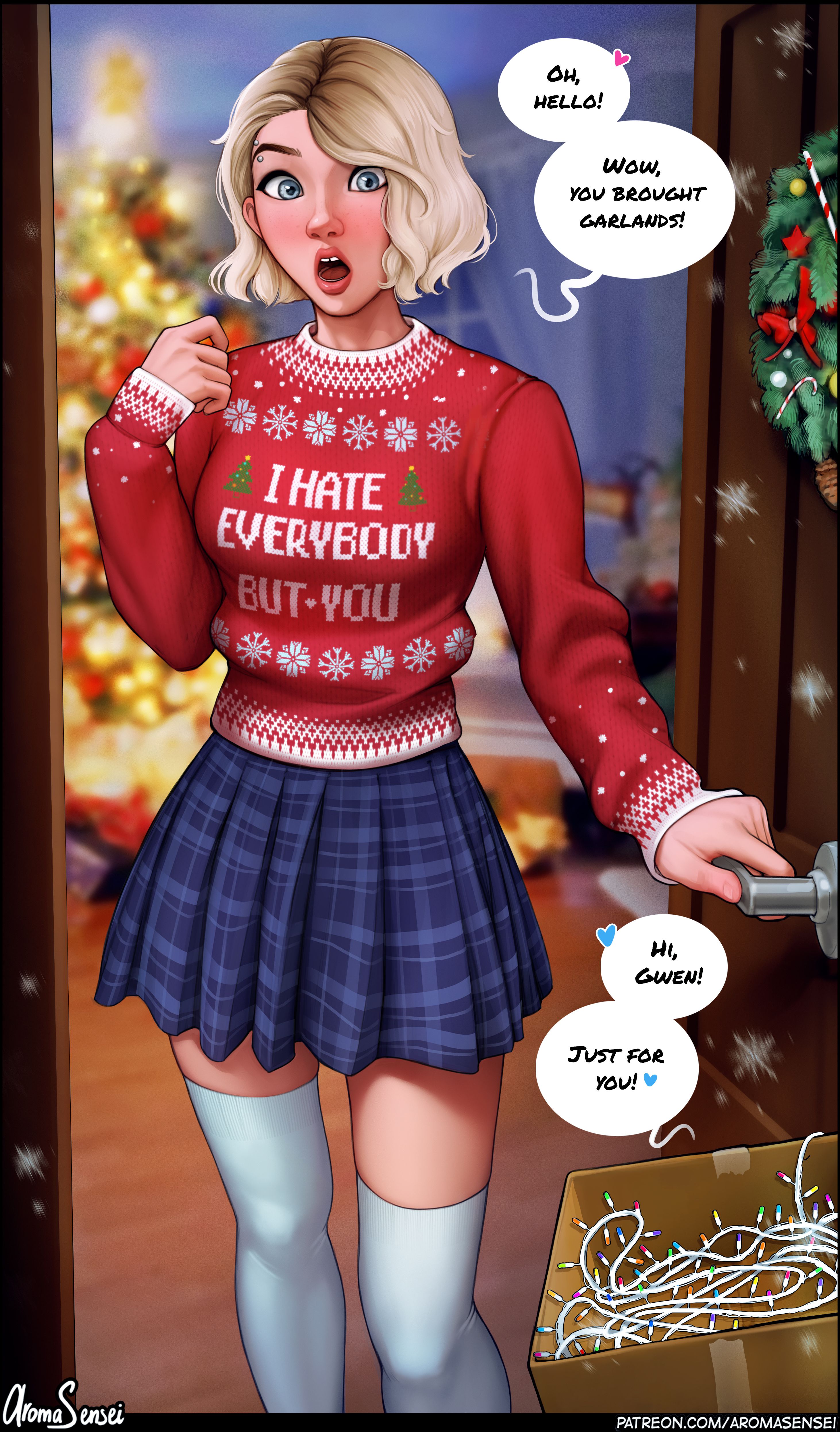 Gwen Celebrates Christmas (Spider-Man) [Aroma Sensei] 1.2 . Gwen Celebrates Christmas - Shemale - Chapter 1 (Spider-Man) [Aroma Sensei] – page 1
