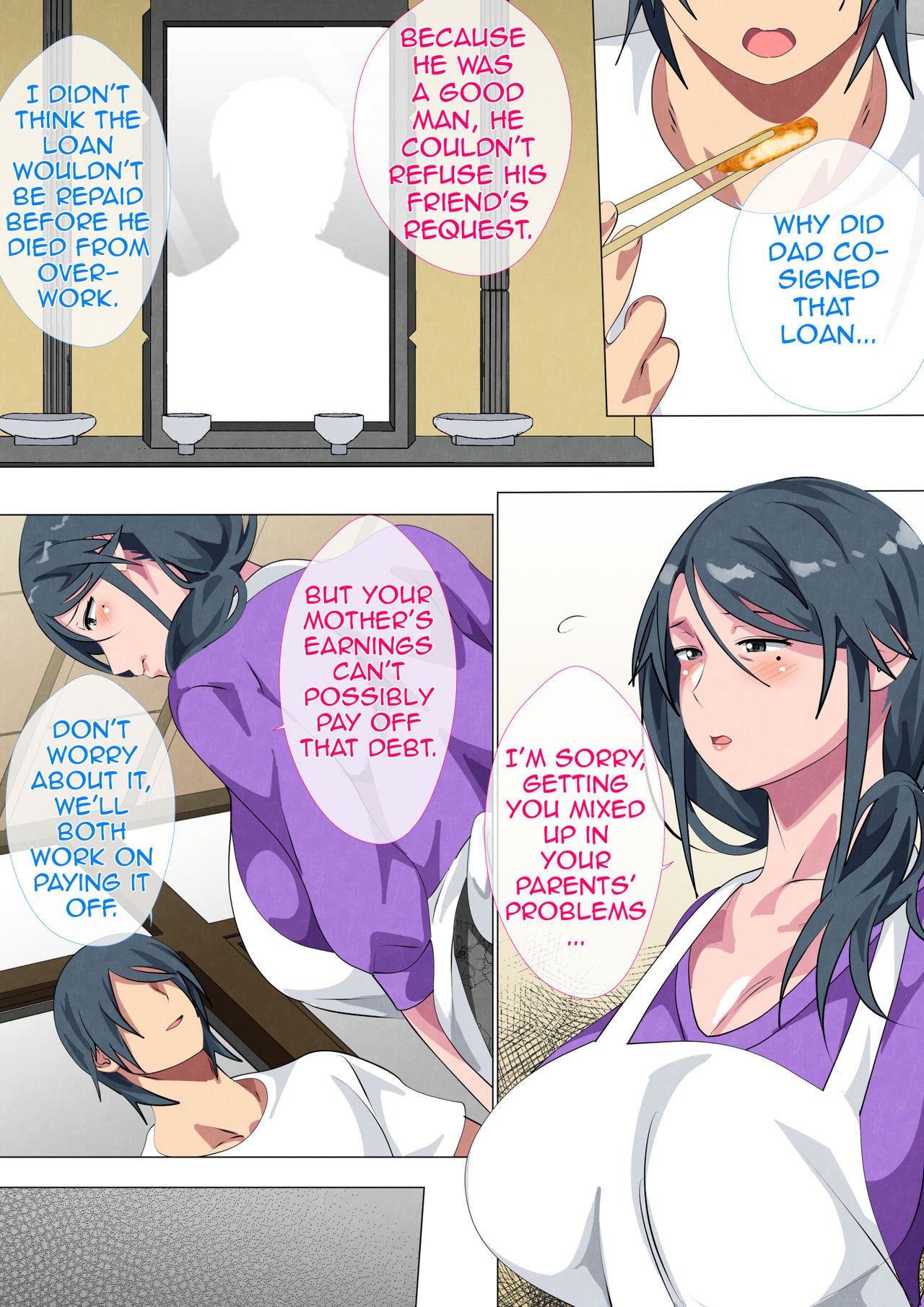 Widowed Mother Sayoko – Record of a Copulation of a Mother and Son Living in a Small Room [Spices] 1 . Widowed Mother Sayoko - Record of a Copulation of a Mother and Son Living in a Small Room - Chapter 1 [Spices] – page 4