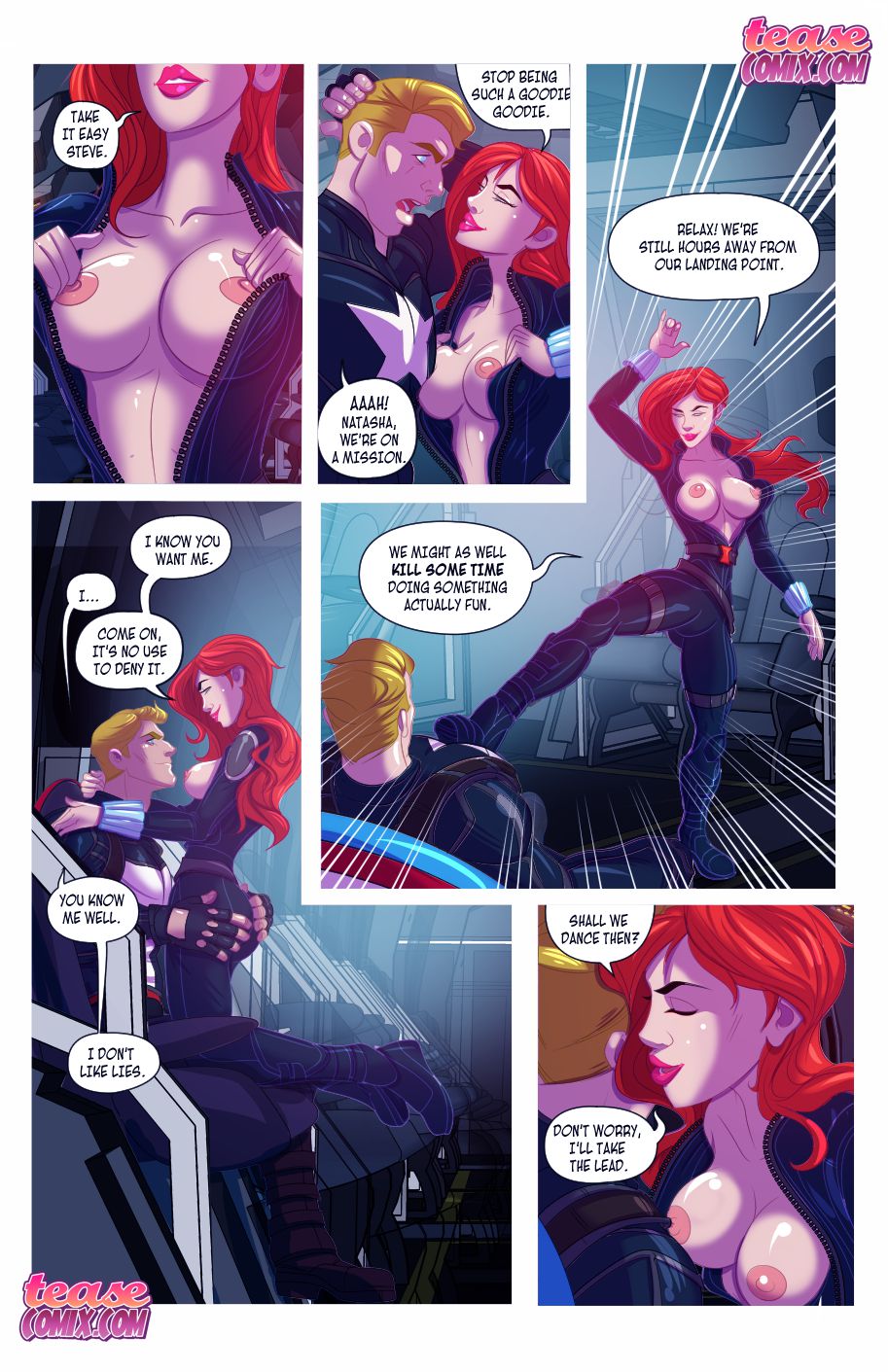 Widow’s Downtime (Avengers) [Tease Comix] 1 . Widow's Downtime - Chapter 1 (Avengers) [Tease Comix] – page 8