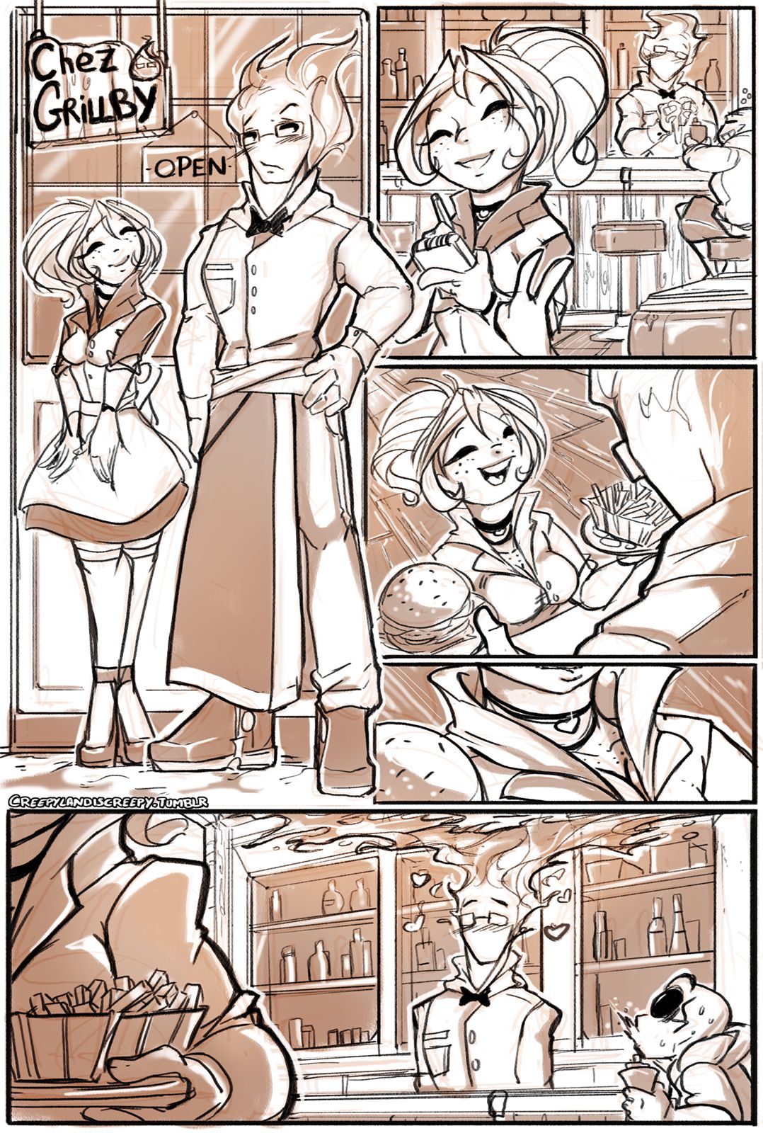 Chez Grillby (Undertale) [Spirale] 1 . Chez Grillby - Chapter 1 (Undertale) [Spirale] – page 1