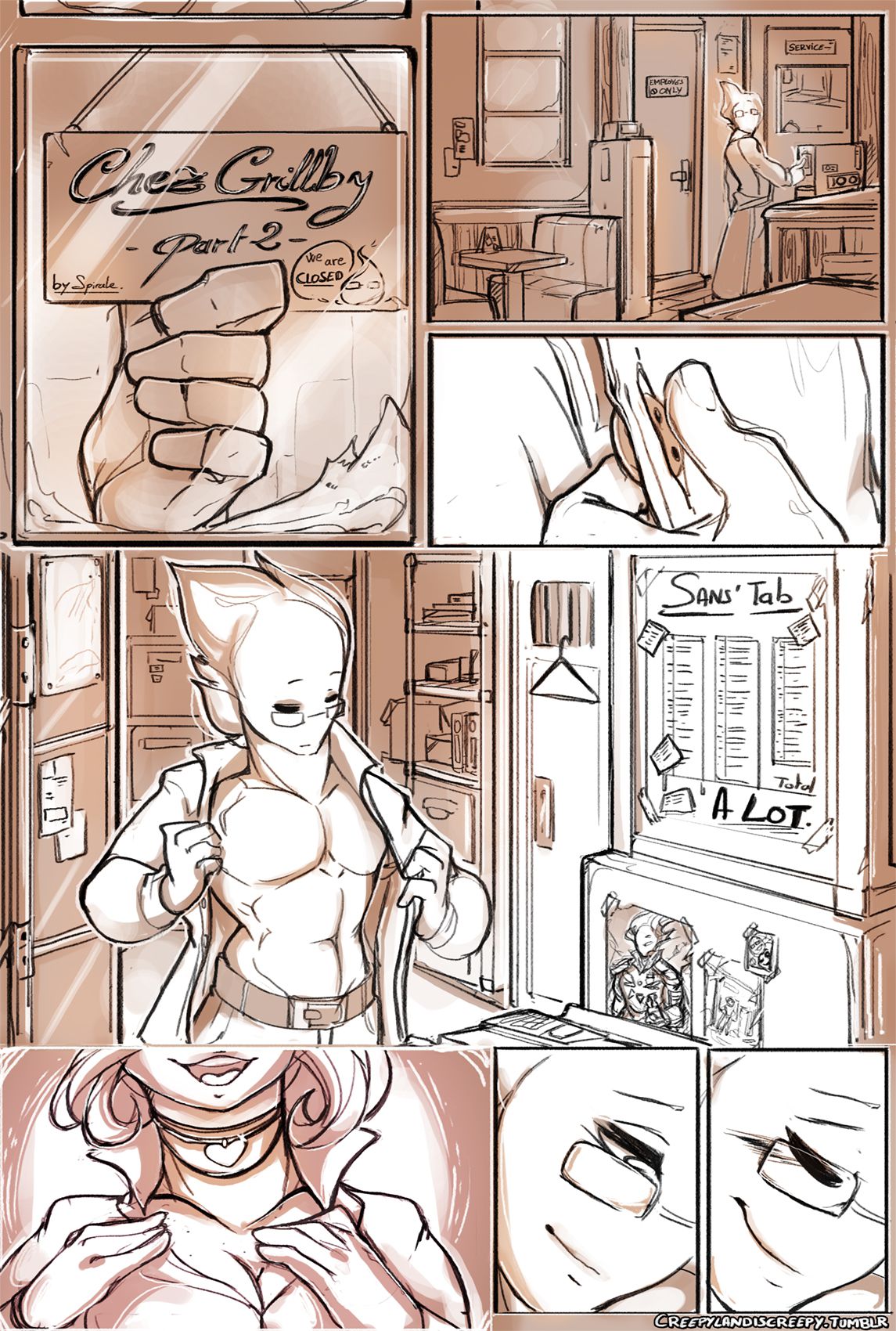 Chez Grillby (Undertale) [Spirale] 1 . Chez Grillby - Chapter 1 (Undertale) [Spirale] – page 5