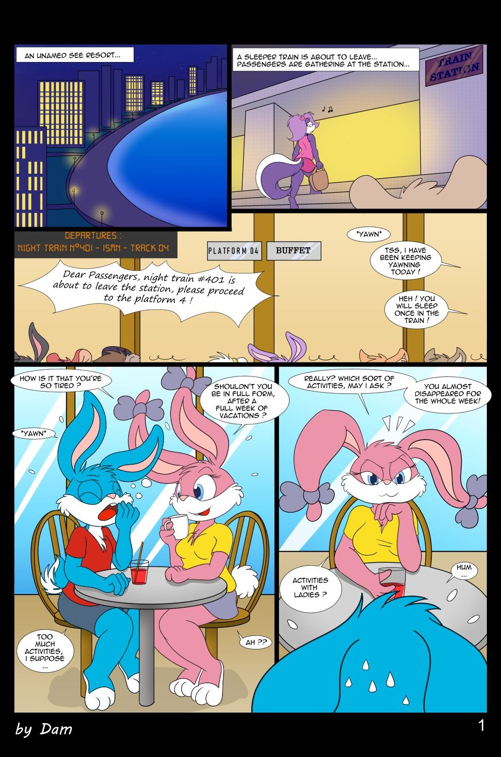 Toons On A Train (Tiny Toon Adventures) [Dam] 1 . Toons On A Train - Chapter 1 (Tiny Toon Adventures) [Dam] – page 1