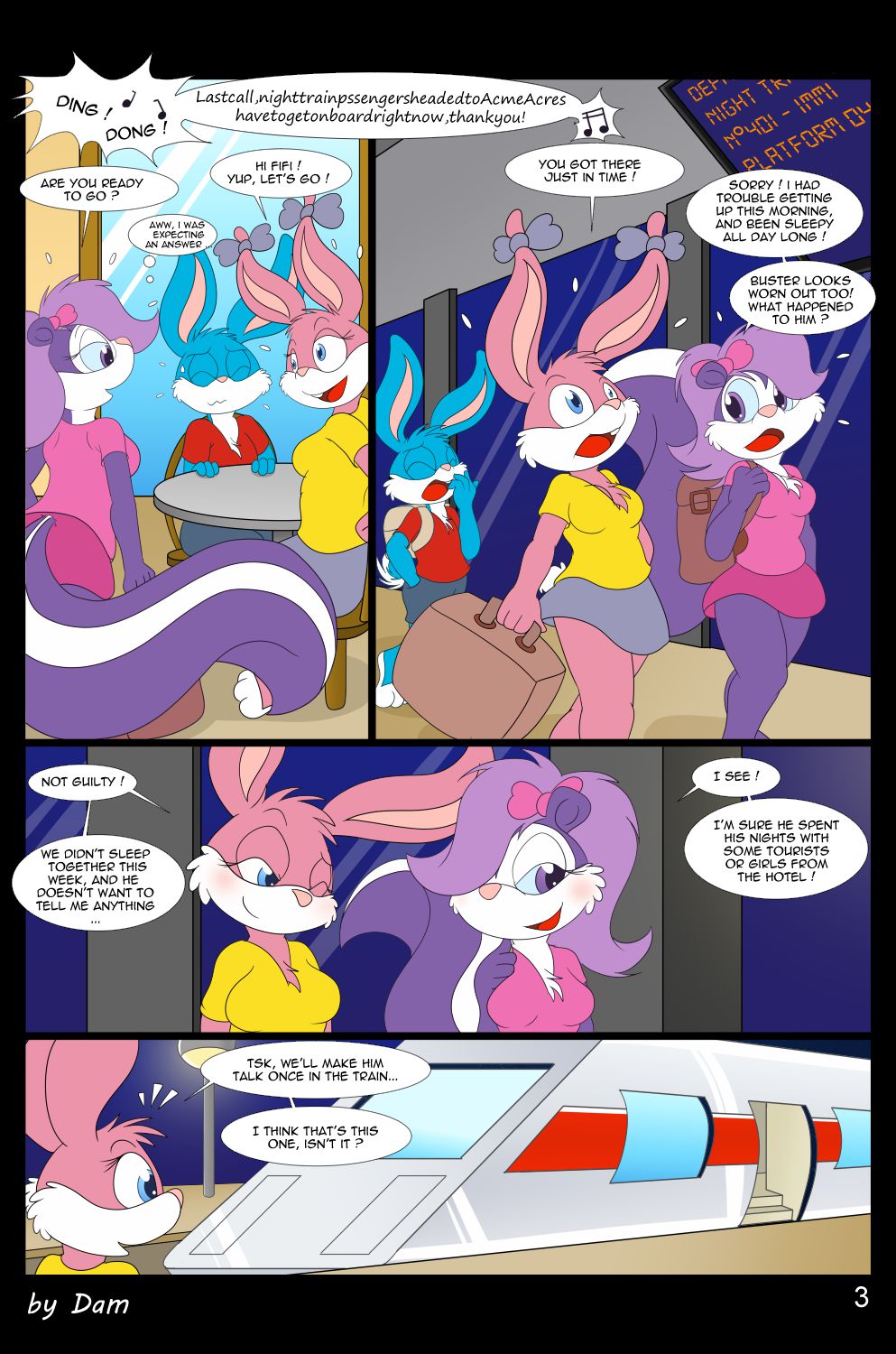 Toons On A Train (Tiny Toon Adventures) [Dam] 1 . Toons On A Train - Chapter 1 (Tiny Toon Adventures) [Dam] – page 3