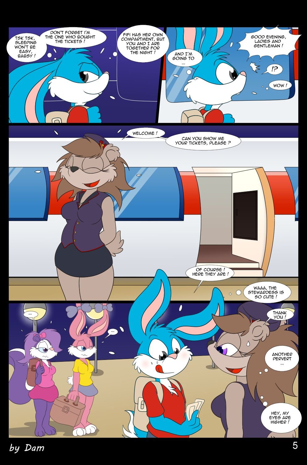 Toons On A Train (Tiny Toon Adventures) [Dam] 1 . Toons On A Train - Chapter 1 (Tiny Toon Adventures) [Dam] – page 5
