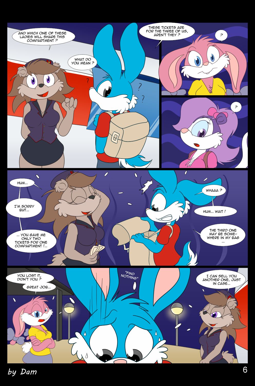 Toons On A Train (Tiny Toon Adventures) [Dam] 1 . Toons On A Train - Chapter 1 (Tiny Toon Adventures) [Dam] – page 6