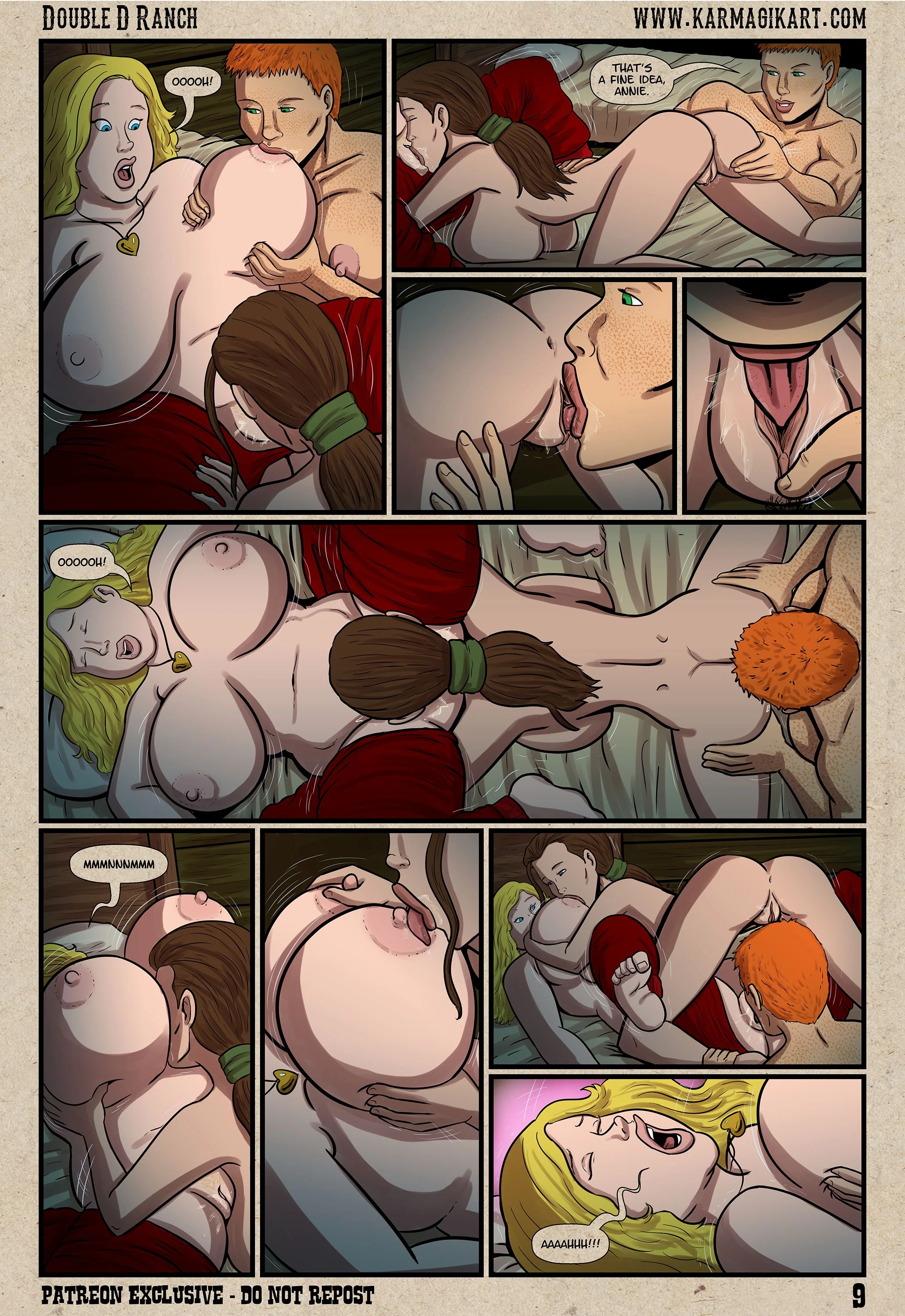 The Cowgirls Of The Double D Ranch [Karmagik] 3 . A Wet And Stormy Night - [Karmagik] – page 12