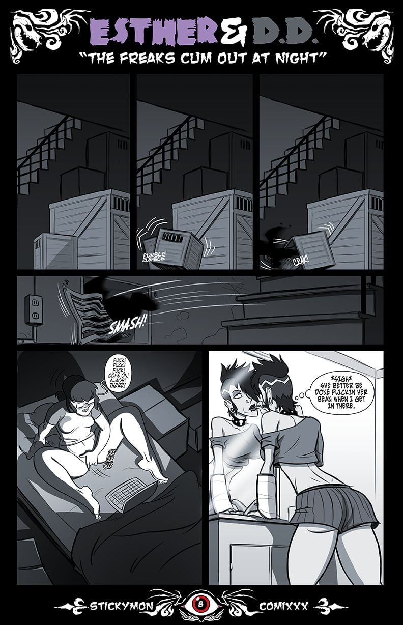 Esther &amp; DD – The Freak Cum Out At Night [Stickymon] 1 . Esther & DD - The Freak Cum Out At Night  - Chapter 1 [Stickymon] – page 9