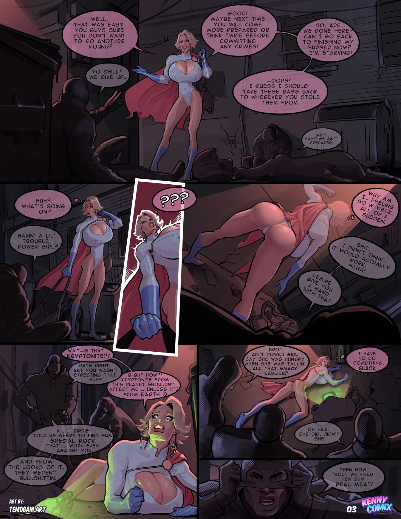 Power Girl: Trouble in the City [KennyComix , Temogam] 1 . Power Girl: Trouble in the City - Chapter 1 [KennyComix , Temogam] – page 4