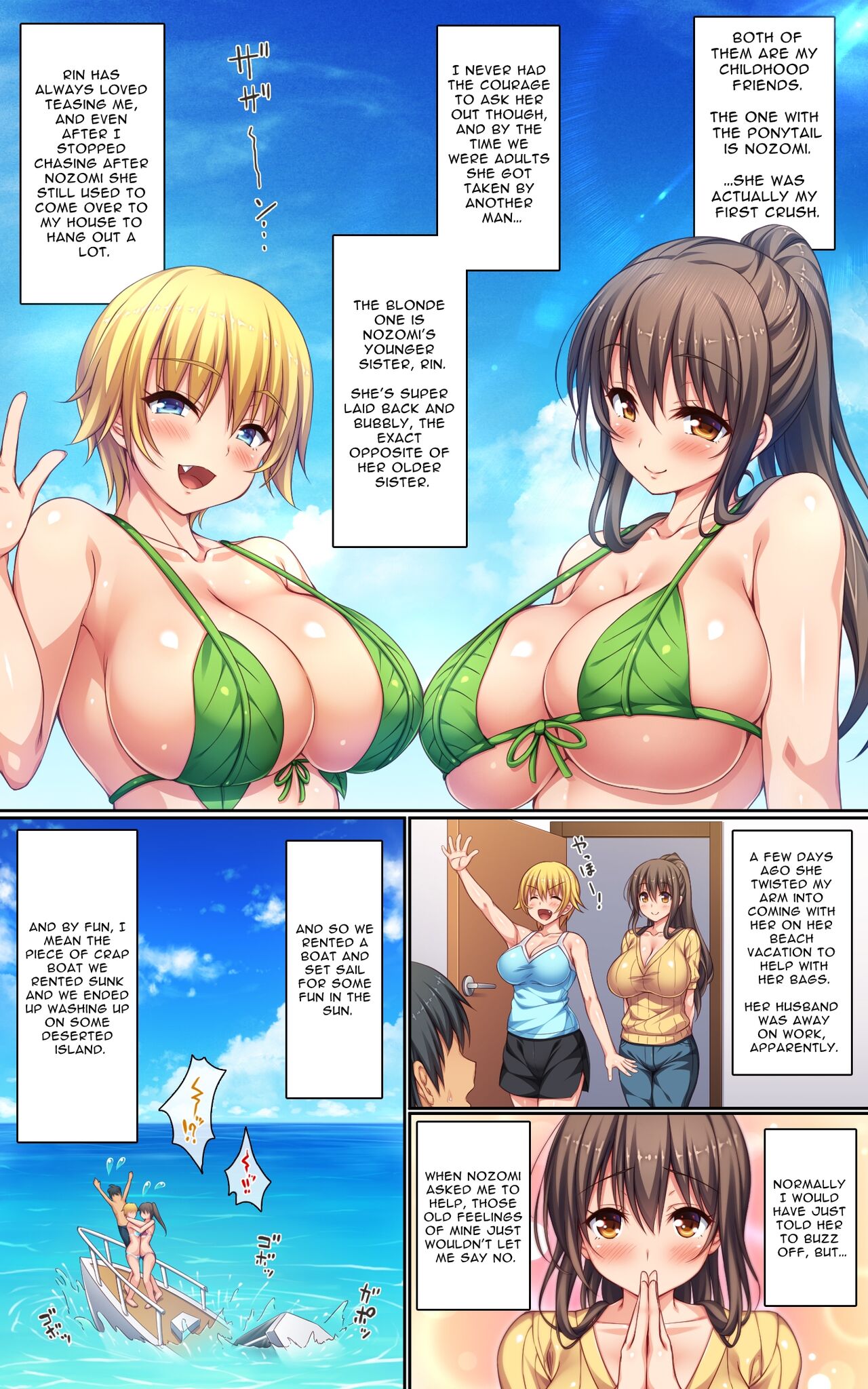 Husband &amp; Wife Roleplay and Flirty Dirty Sex on an Uninhabited Island with Two Busty Married Sisters [Ichiokumangenjaya] 1 . Husband & Wife Roleplay and Flirty Dirty Sex on an Uninhabited Island with Two Busty Married Sisters - Chapter 1 [Ichiokumangenjaya] – page 2