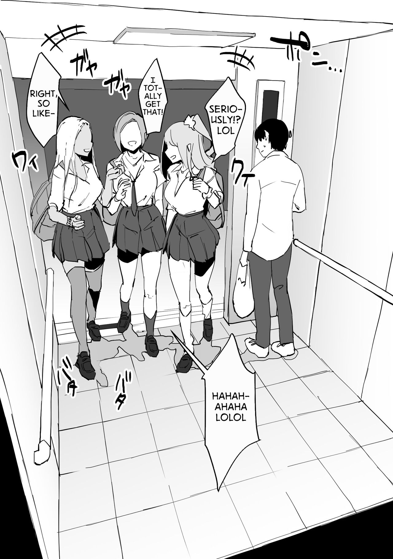 Trapped in an Elevator With a Bunch of Gals [Poriuretan] 1 . Trapped in an Elevator With a Bunch of Gals - Chapter 1 [Poriuretan] – page 2