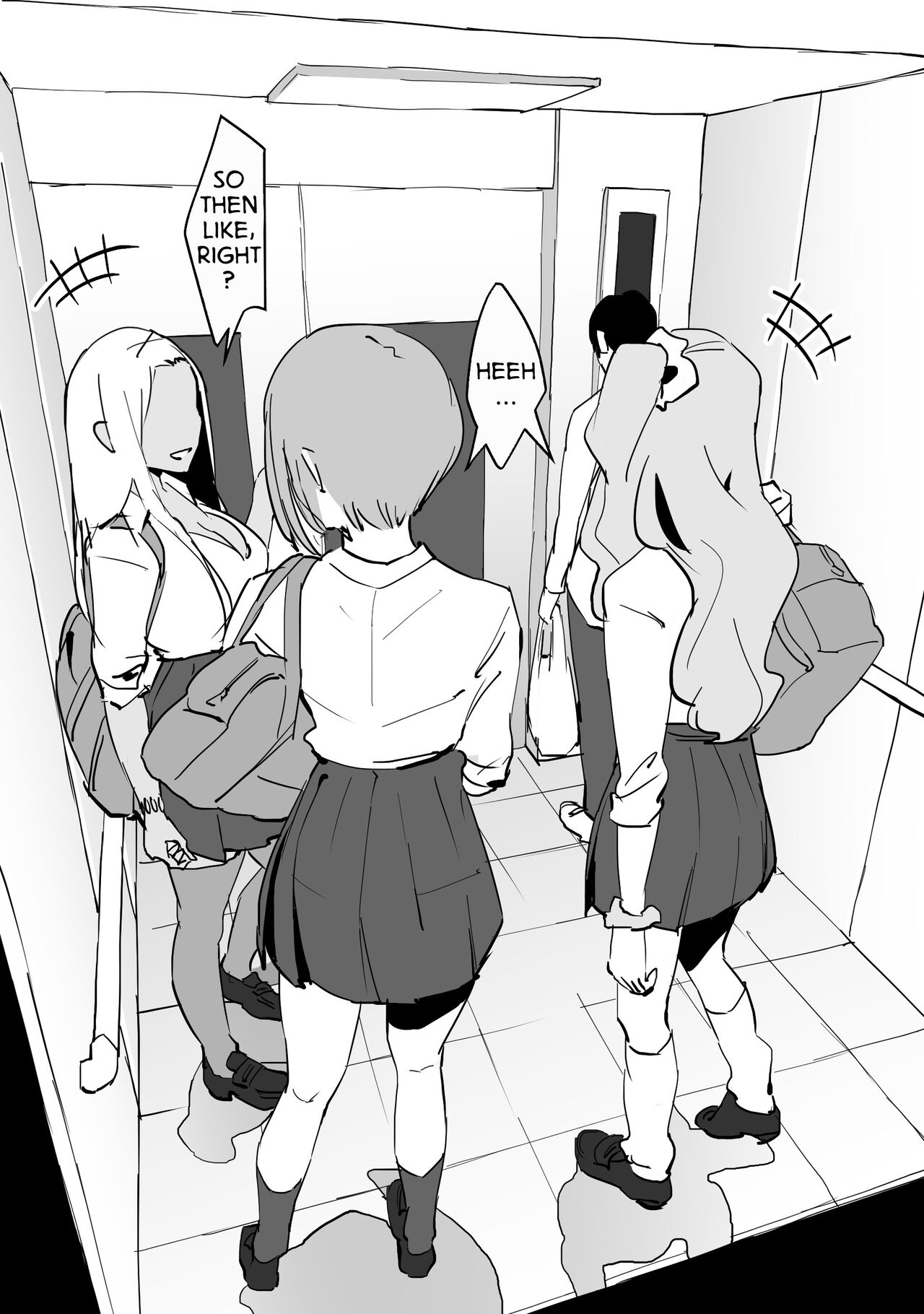 Trapped in an Elevator With a Bunch of Gals [Poriuretan] 1 . Trapped in an Elevator With a Bunch of Gals - Chapter 1 [Poriuretan] – page 3