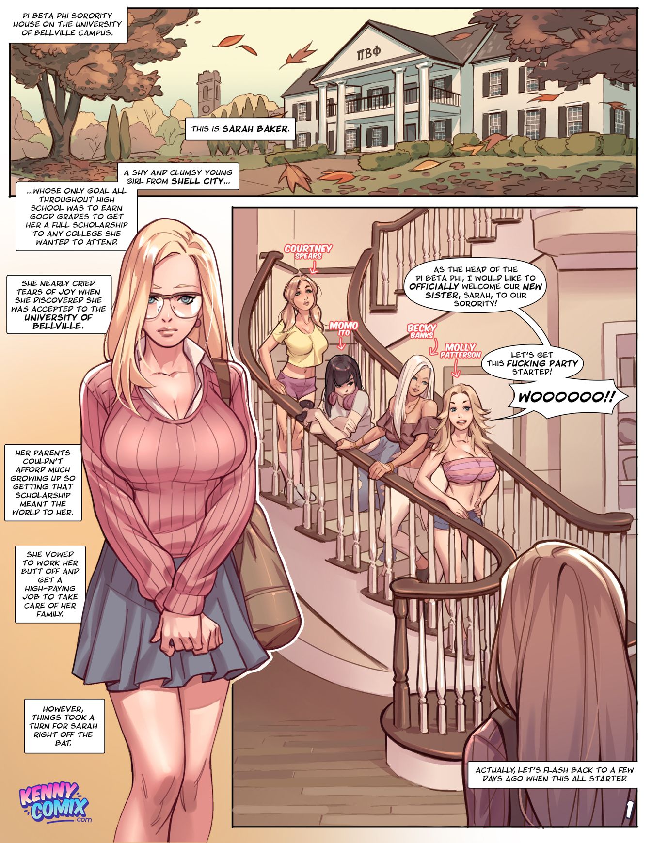 Naughty Sorority: The New Pledge [Kennycomix, Voidwave] 1 . Naughty Sorority: The New Pledge - Chapter 1 [Kennycomix, Voidwave] – page 2