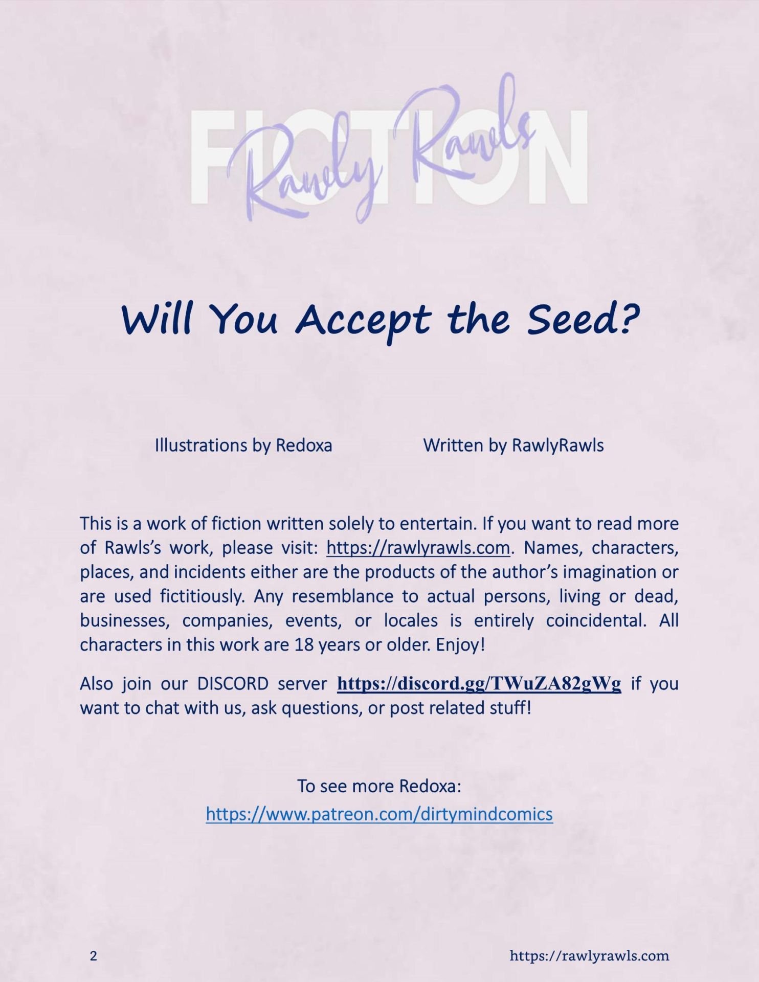 Will You Accept The Seed [Redoxa , RawlyRawls] 1 . Will You Accept The Seed  - Chapter 1 [Redoxa , RawlyRawls] – page 2