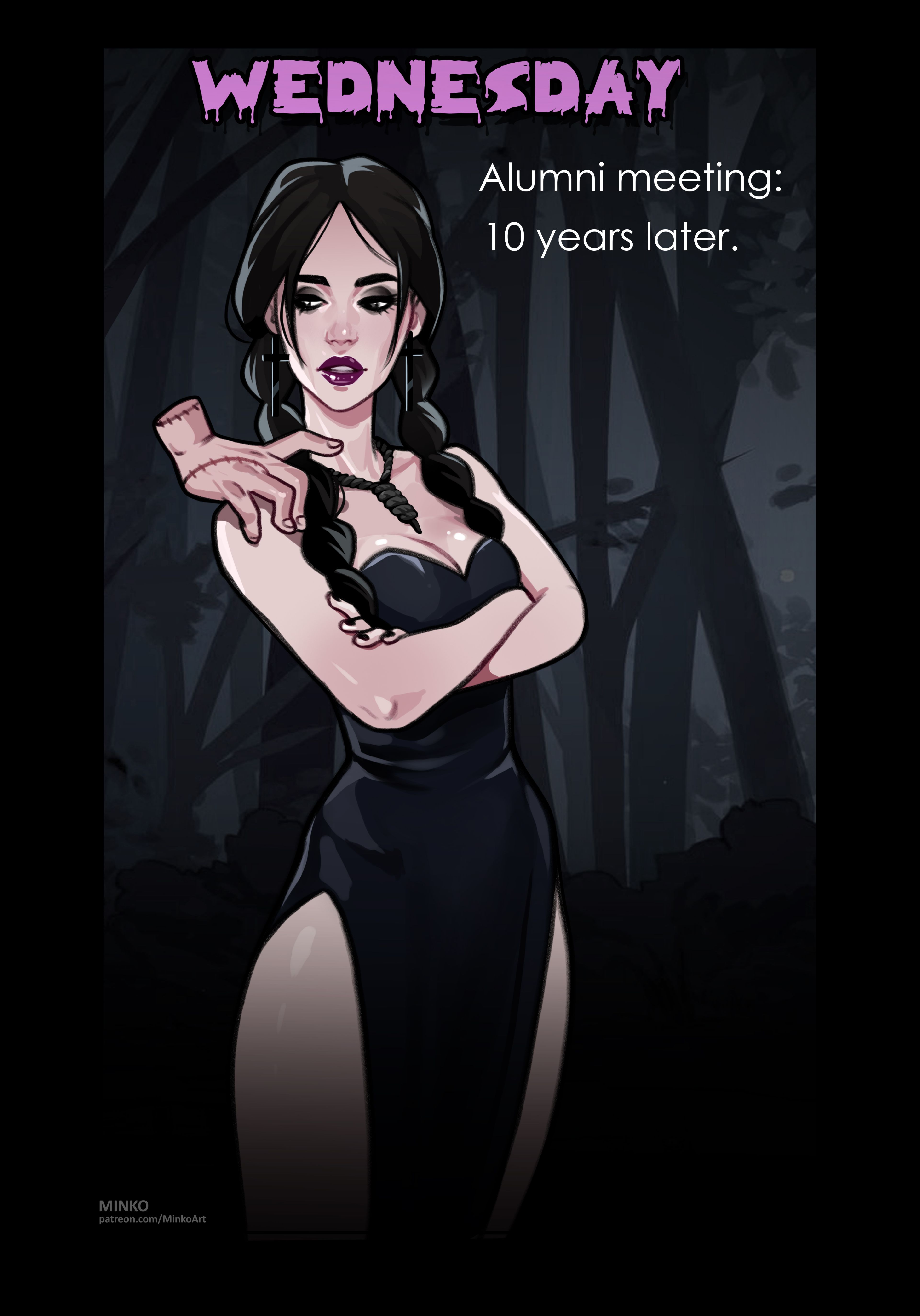 Alumni meeting: 10 years later (Wednesday , Addams Family) [Olena Minko] 1 . Alumni meeting: 10 years later  - Chapter 1 (Wednesday , Addams Family) [Olena Minko] – page 1