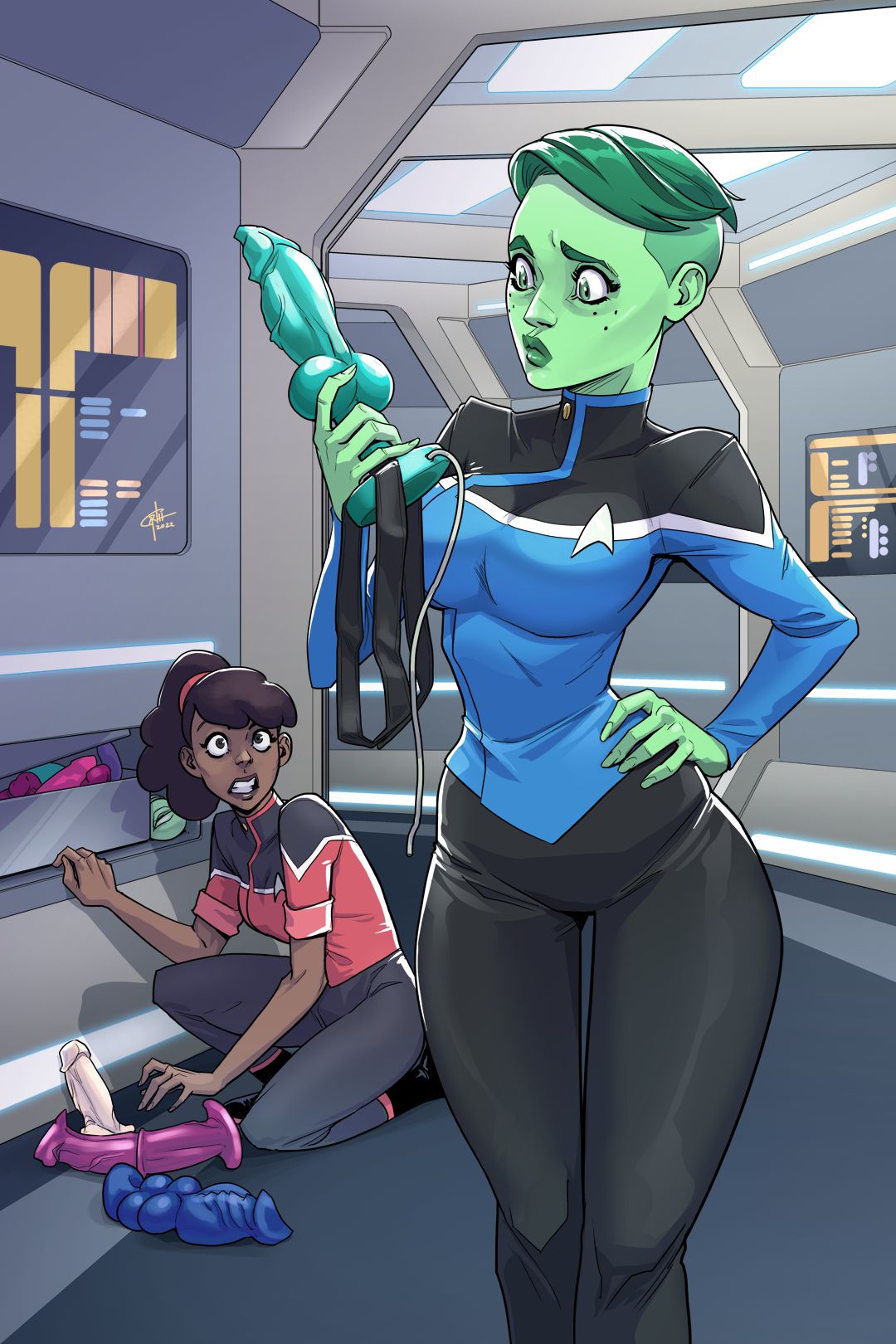 Misc Artworks and Image Sets [Garth Graham | Temporal Wolf] Tendi Finds Mariner's Stash - (Star Trek- The Lower Decks) [Garth Graham - Temporal Wolf] – page 1