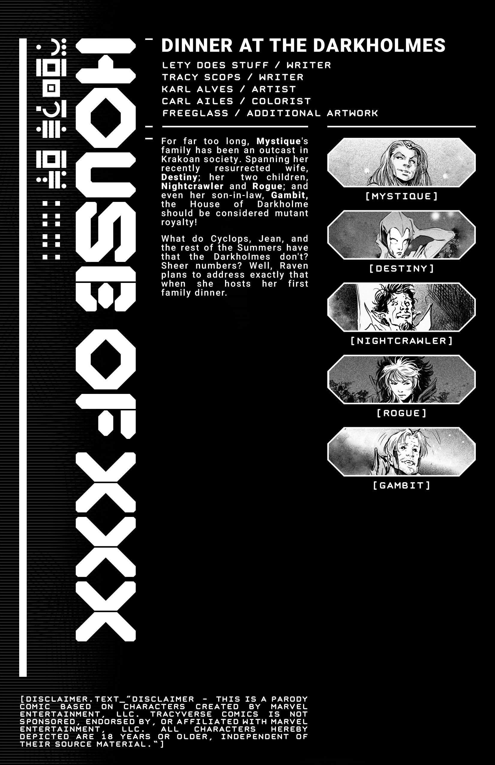 House Of XXX – Dinner At The Darkholmes (X-Men) [Tracy Scops] 1 . House Of XXX - Dinner At The Darkholmes - Chapter 1 (X-Men) [Tracy Scops] – page 2