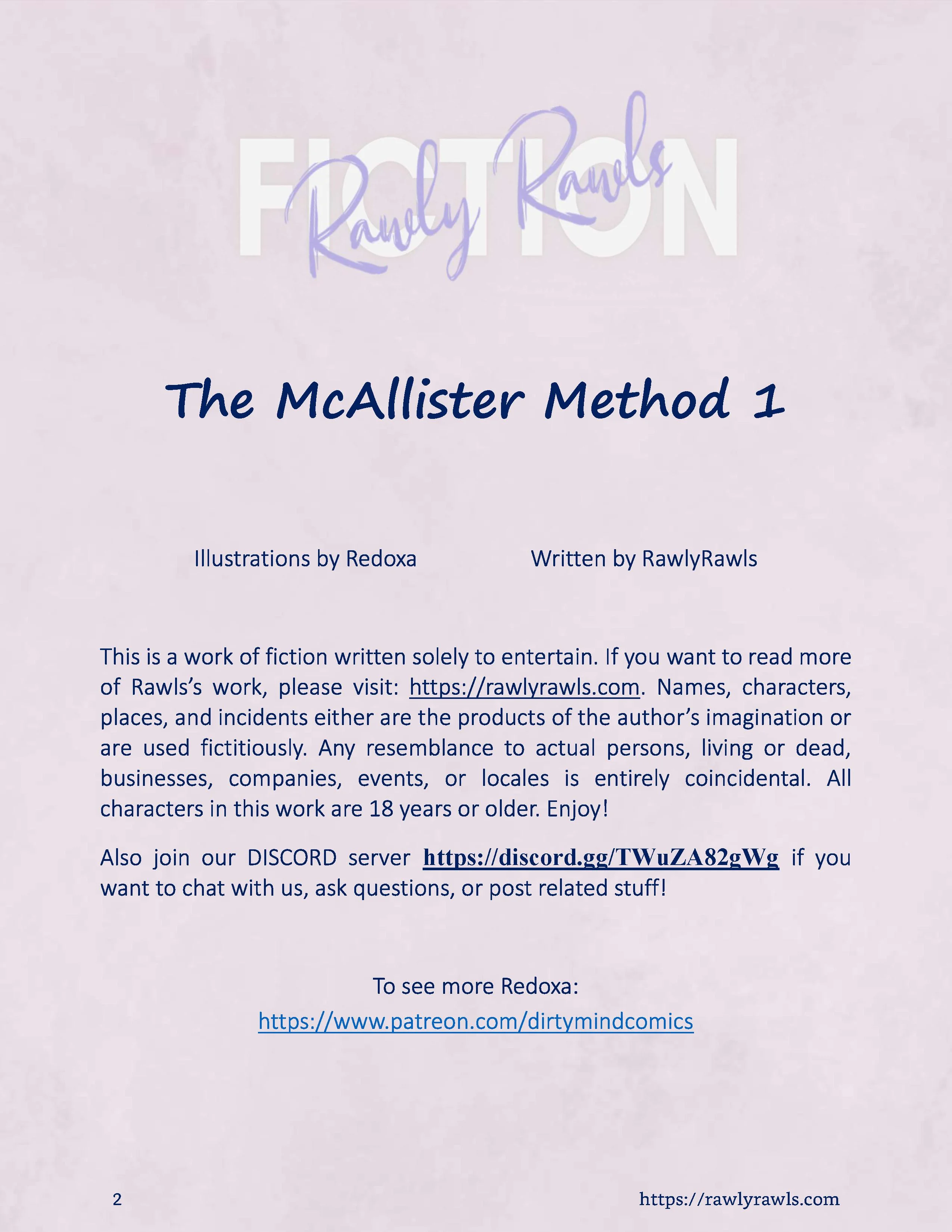 The McAllister Method [Redoxa , RawlyRawls] 0.1 . The McAllister Method  - Chapter 1 [Redoxa , RawlyRawls] – page 2
