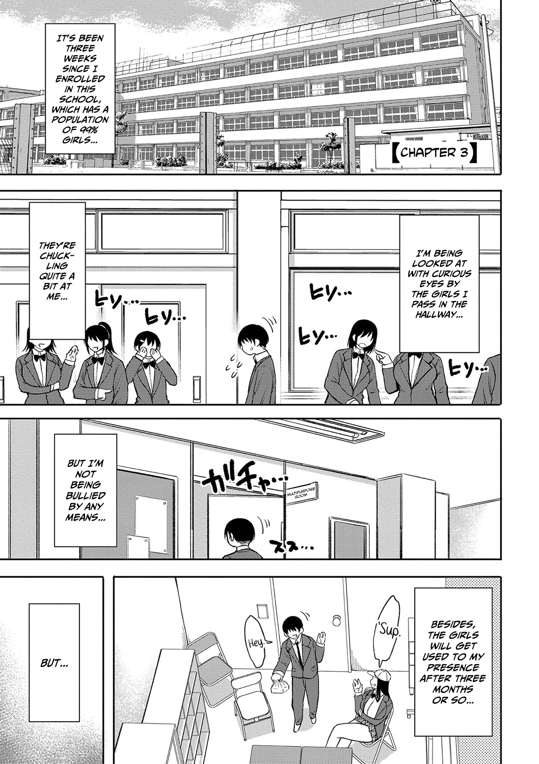 When I entered a co-ed school this year, I was the only guy – page 60
