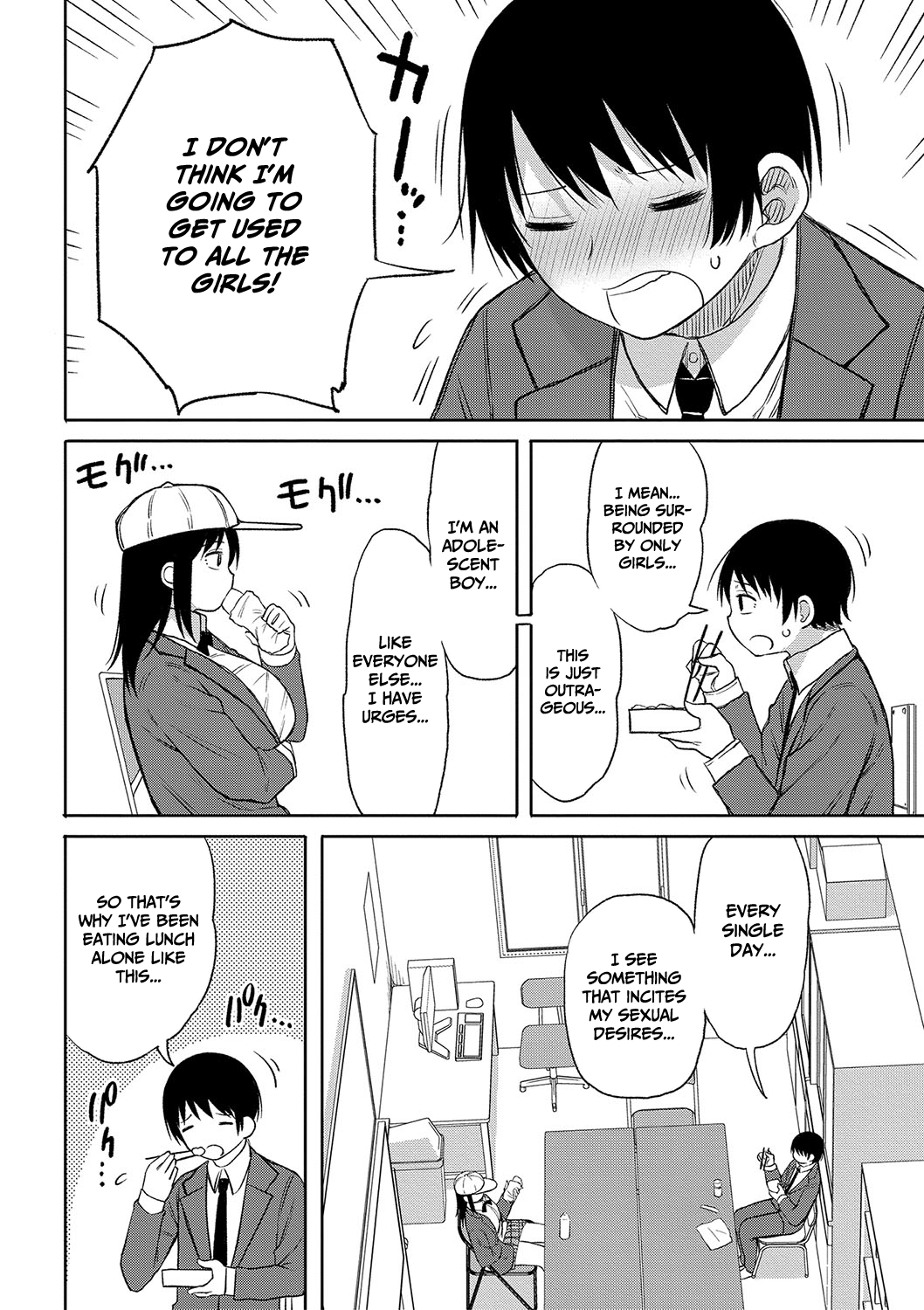 When I entered a co-ed school this year, I was the only guy – page 61