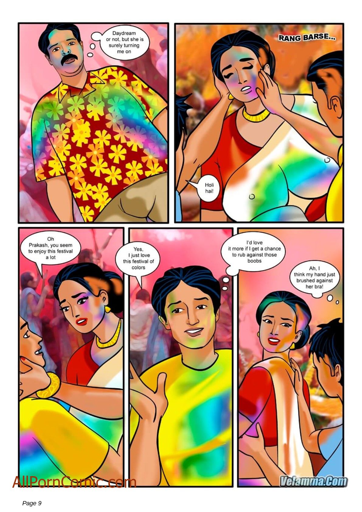 Velamma [Velamma] 8 . Velamma - Chapter 8 - The Festival Of Colors And.. [Velamma] – page 9