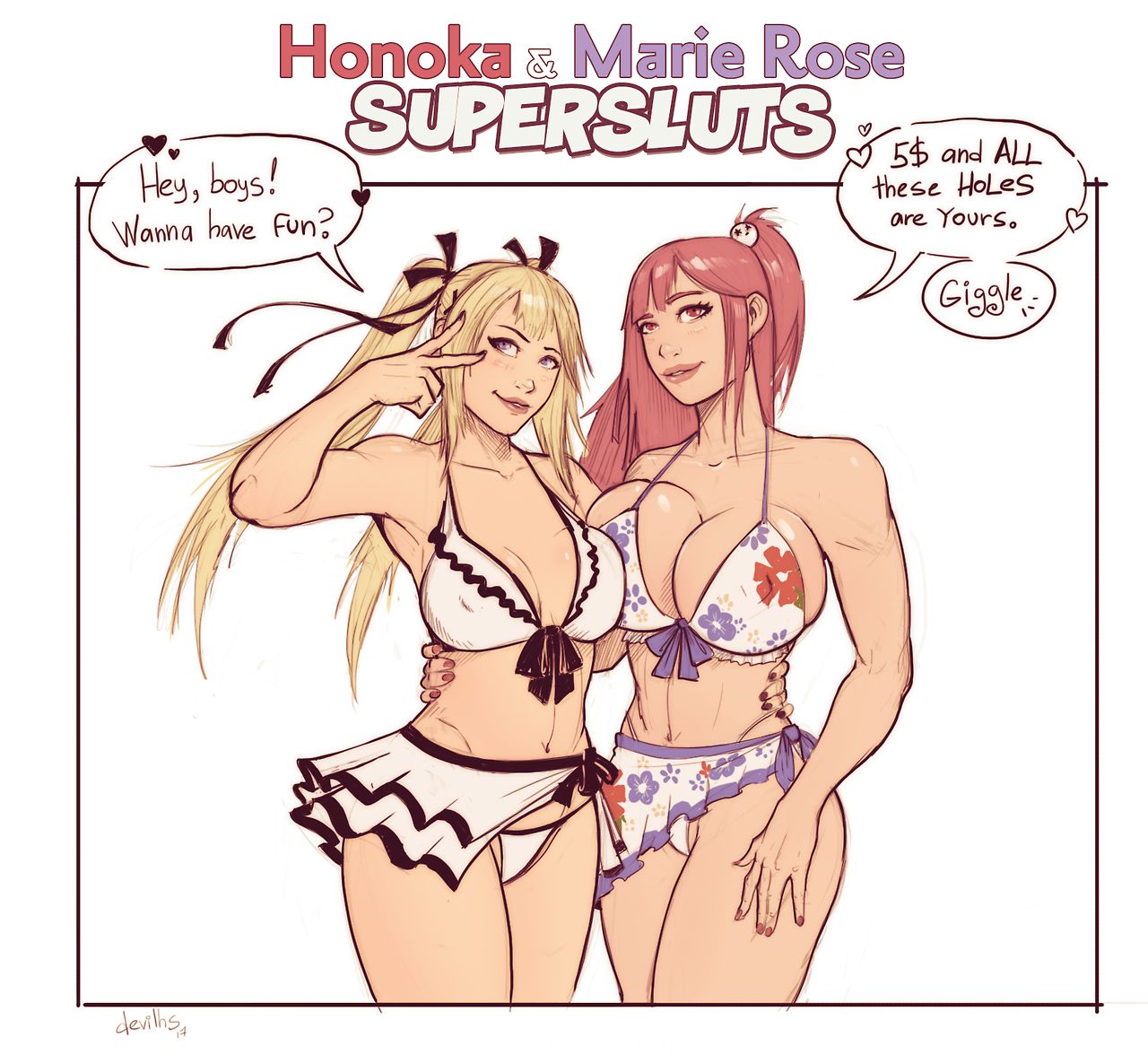 Artworks And Misc. (Various) [DevilHS] Honoka and Marie Rose Supersluts (Dead or Alive) - [DevilHS] – page 1