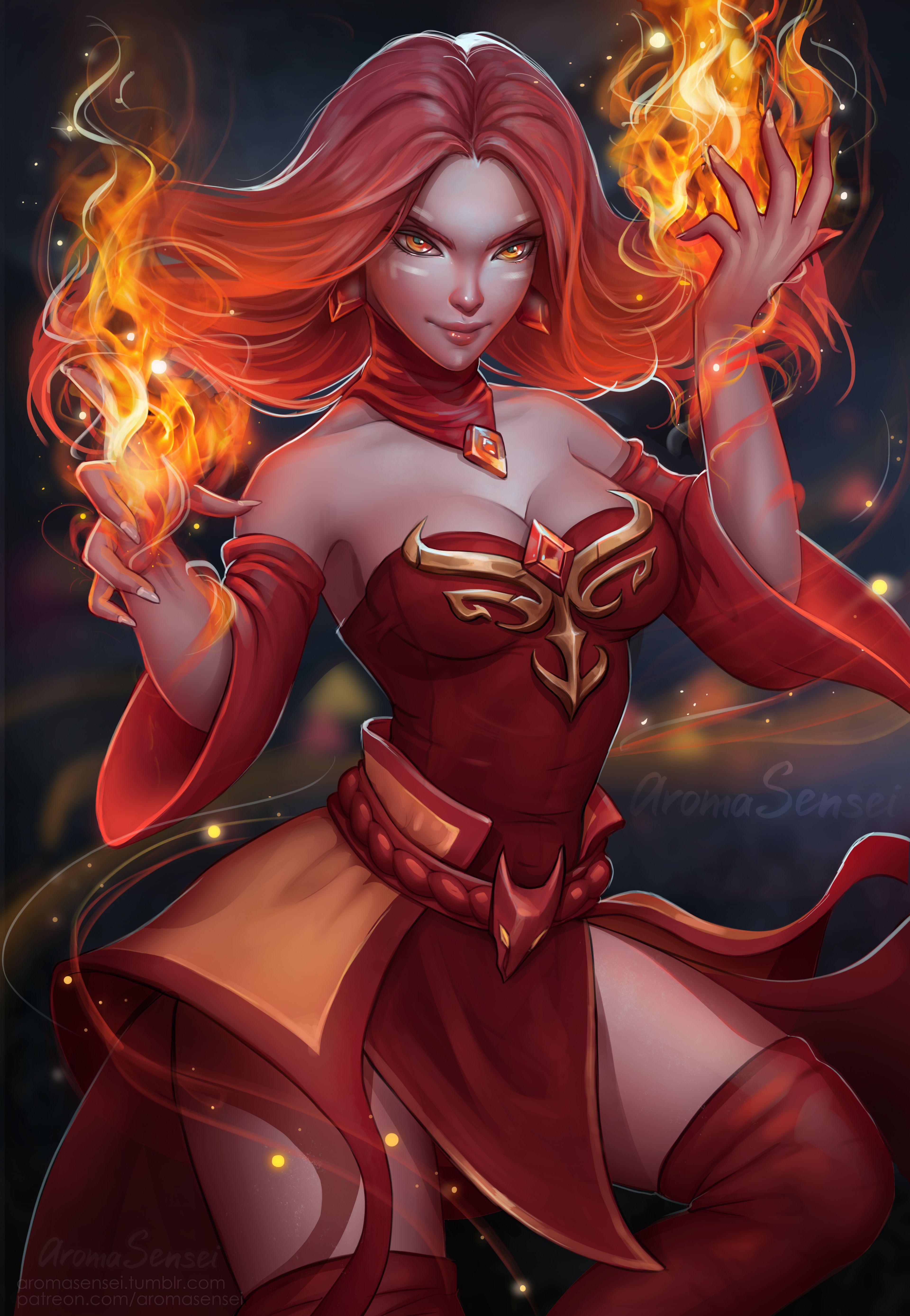 Patreon Collection (Various) [Aroma Sensei] Pack 03 - Lina Dota2 - [Aroma Sensei] – page 1