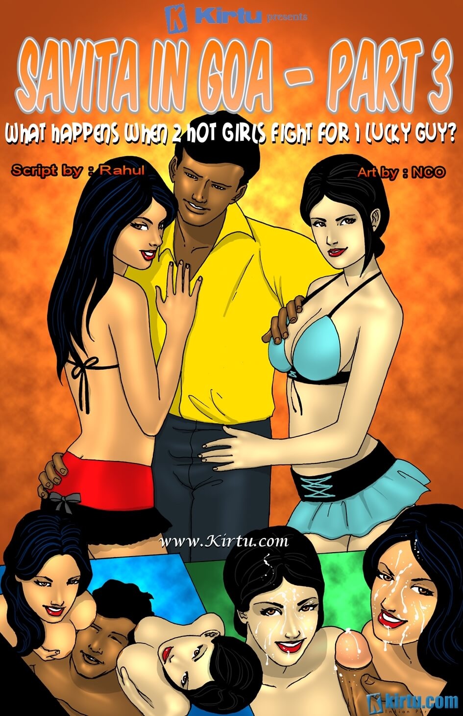 Savita Bhabhi In Goa [Kirtu] 3 . Savita Bhabhi In Goa - 2 Hot Girls fight for 1 Lucky Guy? - Chapter 3 [Kirtu] – page 1