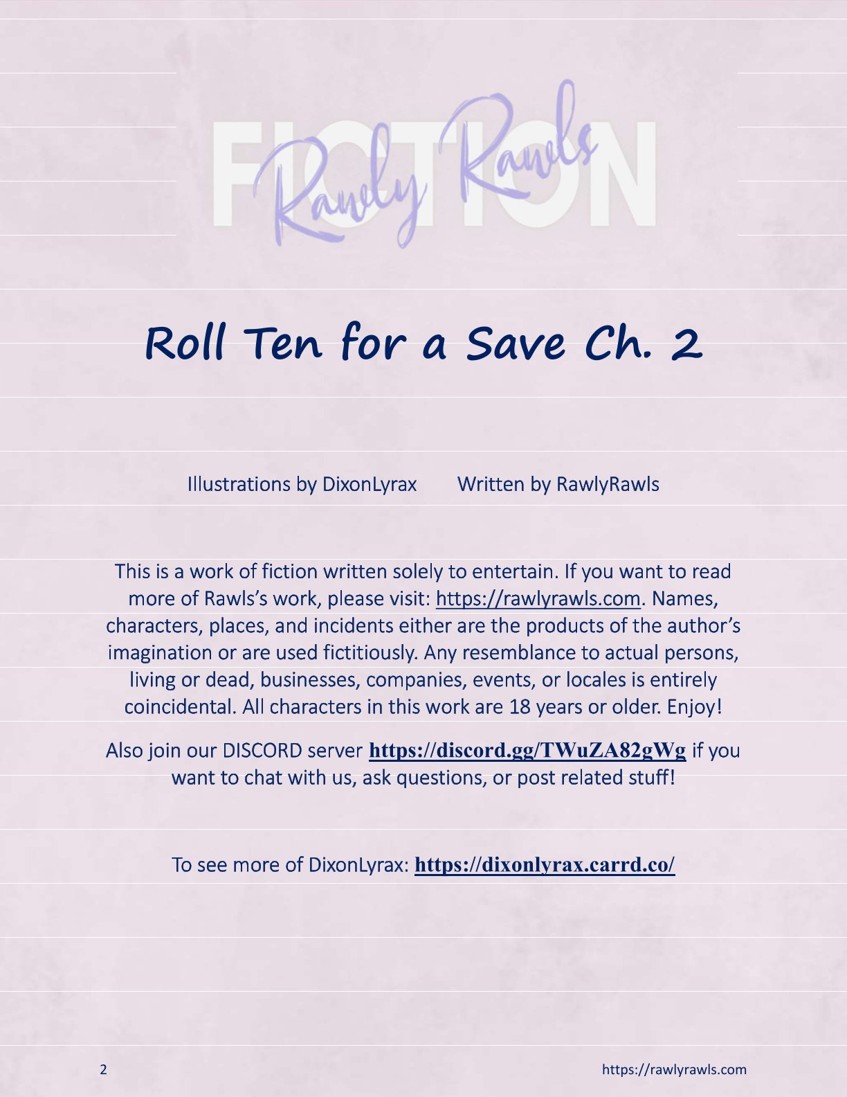 Roll Ten For A Save [DixonLyrax , RawlyRawls] 2 . Roll Ten For A Save - Chapter 2 [DixonLyrax , RawlyRawls] – page 2