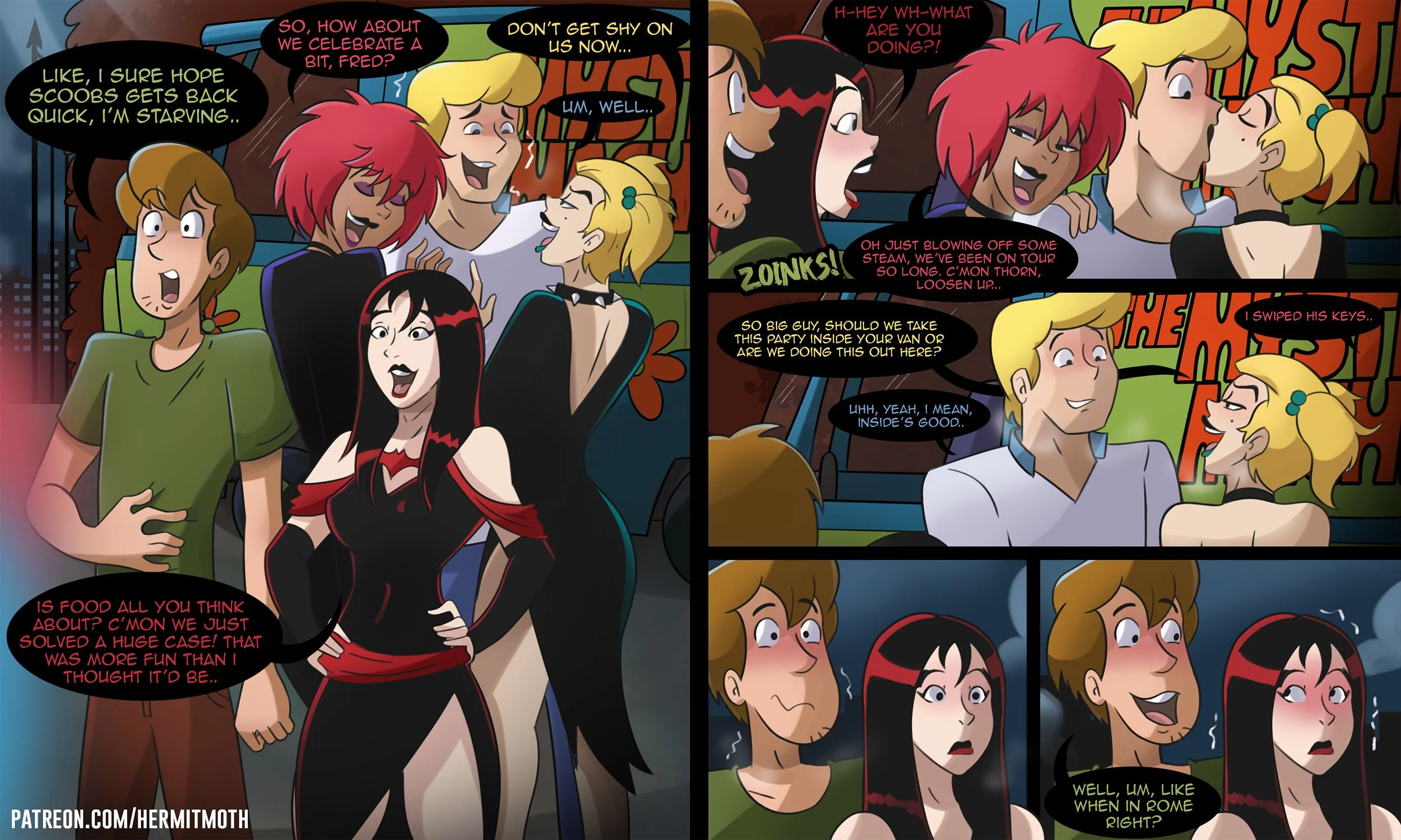 Shaggy and Fred party with the Hex girls (Scooby Doo) [Hermit Moth] 1 . Shaggy and Fred party with the Hex girls - Chapter 1 (Scooby Doo) [Hermit Moth] – page 1