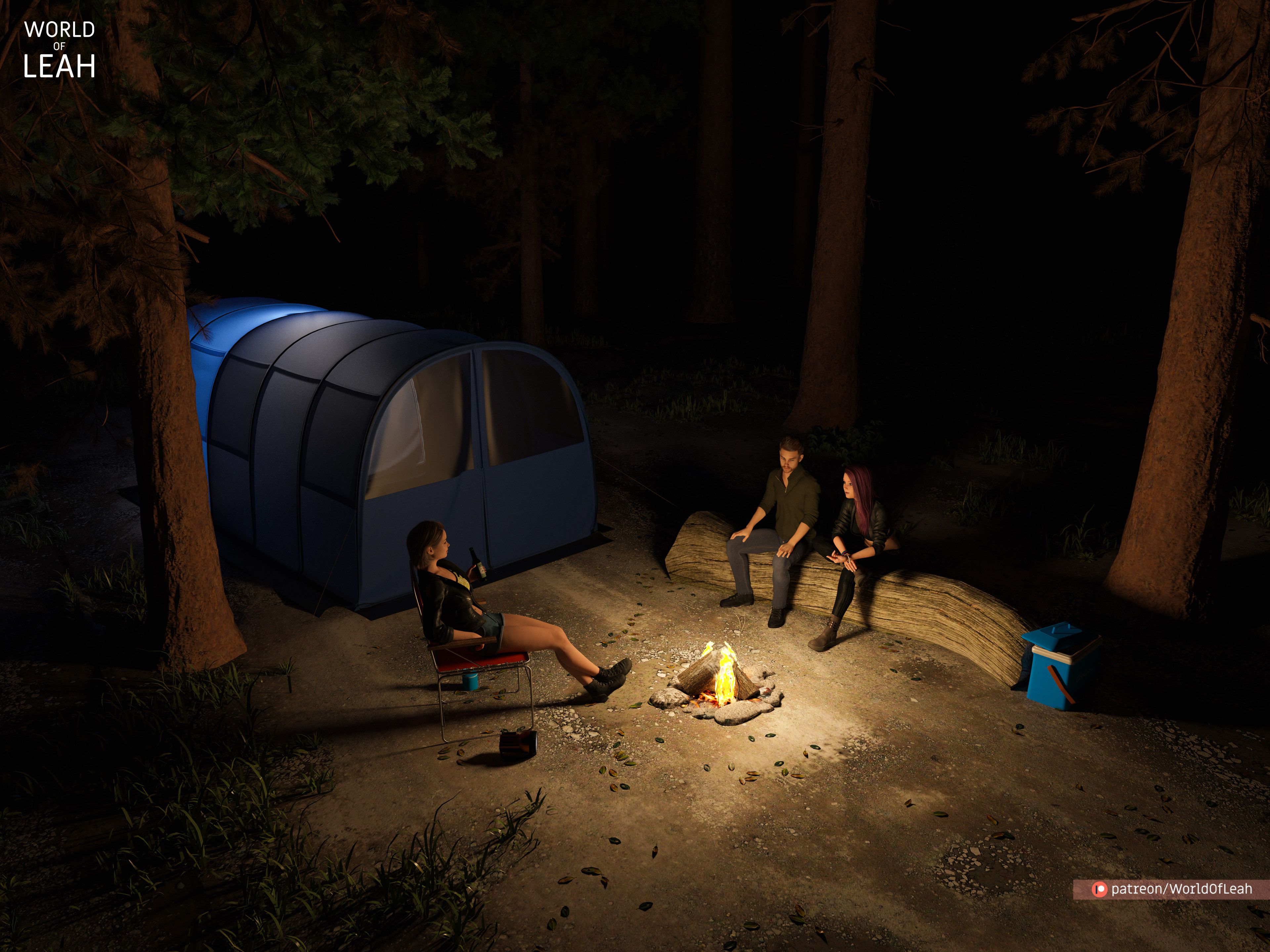 World Of Leah 3.2 . Lewd Camping - Textless - [World Of Leah] – page 1